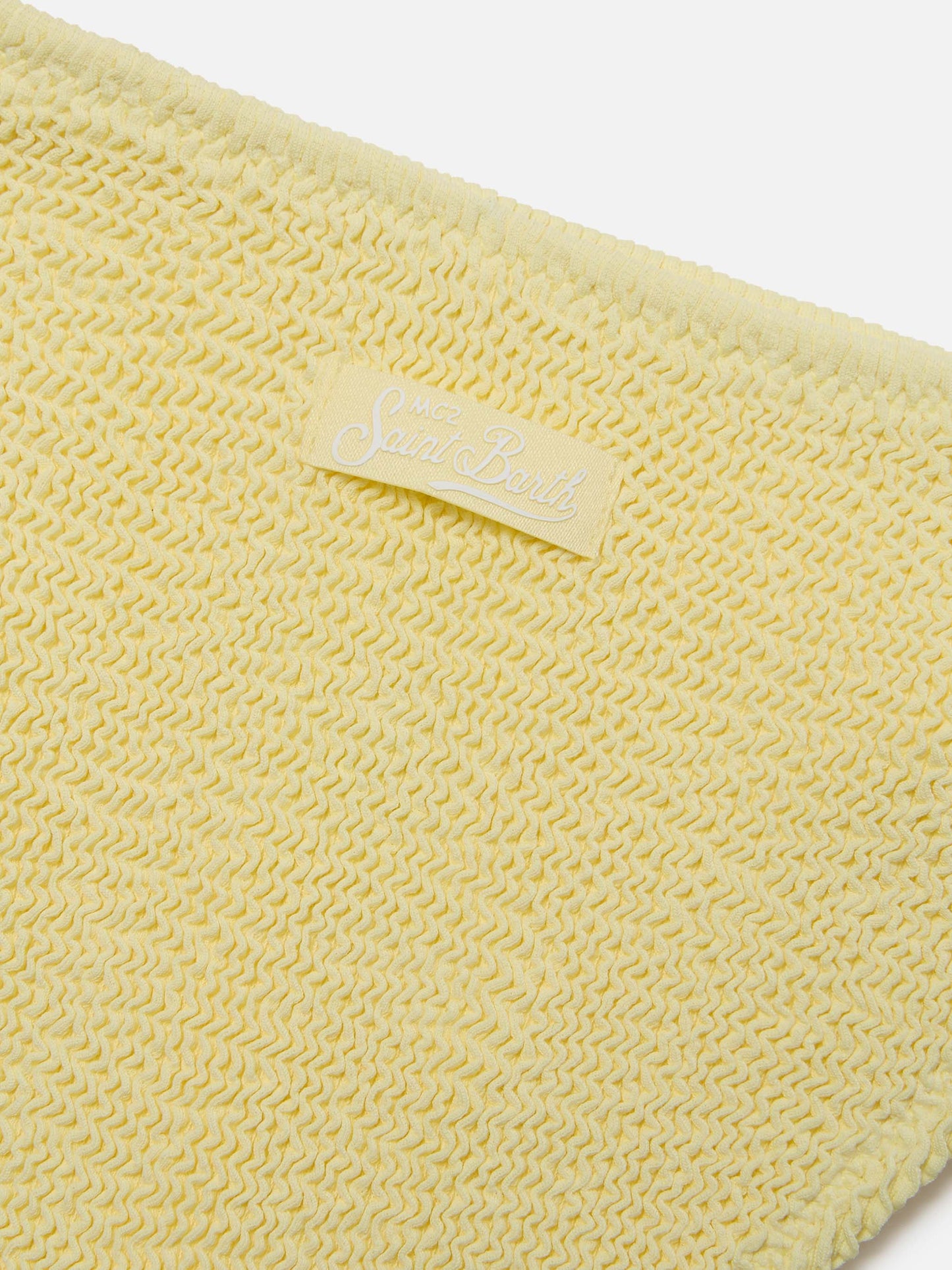 Bikini Jaiden de tejido crinkle en amarillo pastel