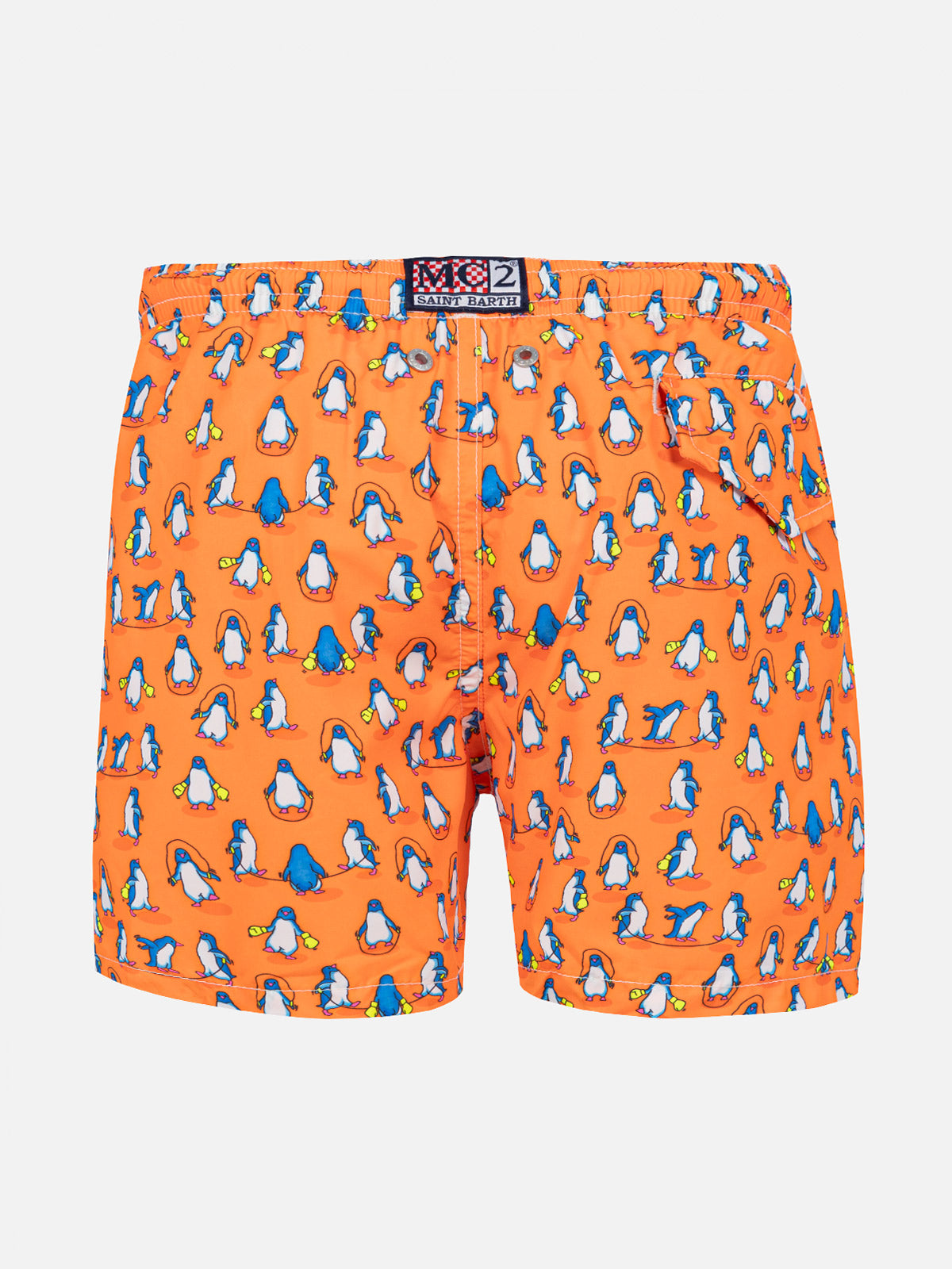 Boy light fabric swim shorts with penguins print - MC2 Saint Barth