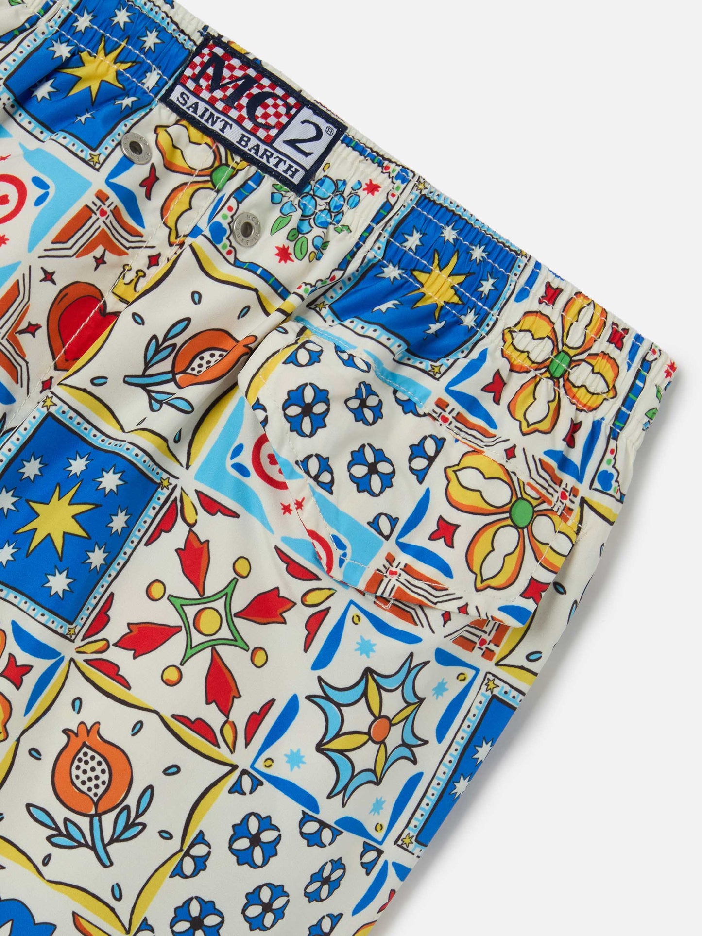 Jean Lighting 70 swim shorts with Maiolica all-over print