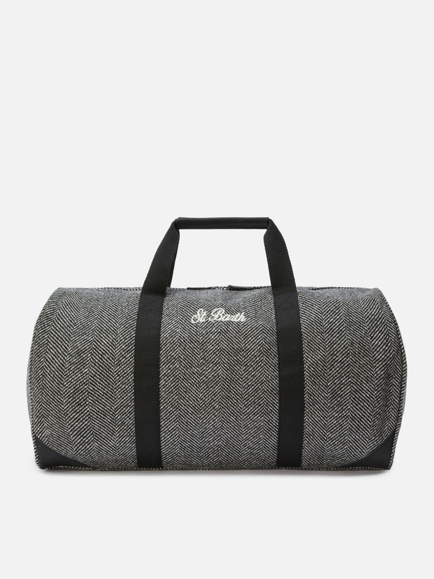 Jetleg Wool Travel Bag in herringbone wool blend