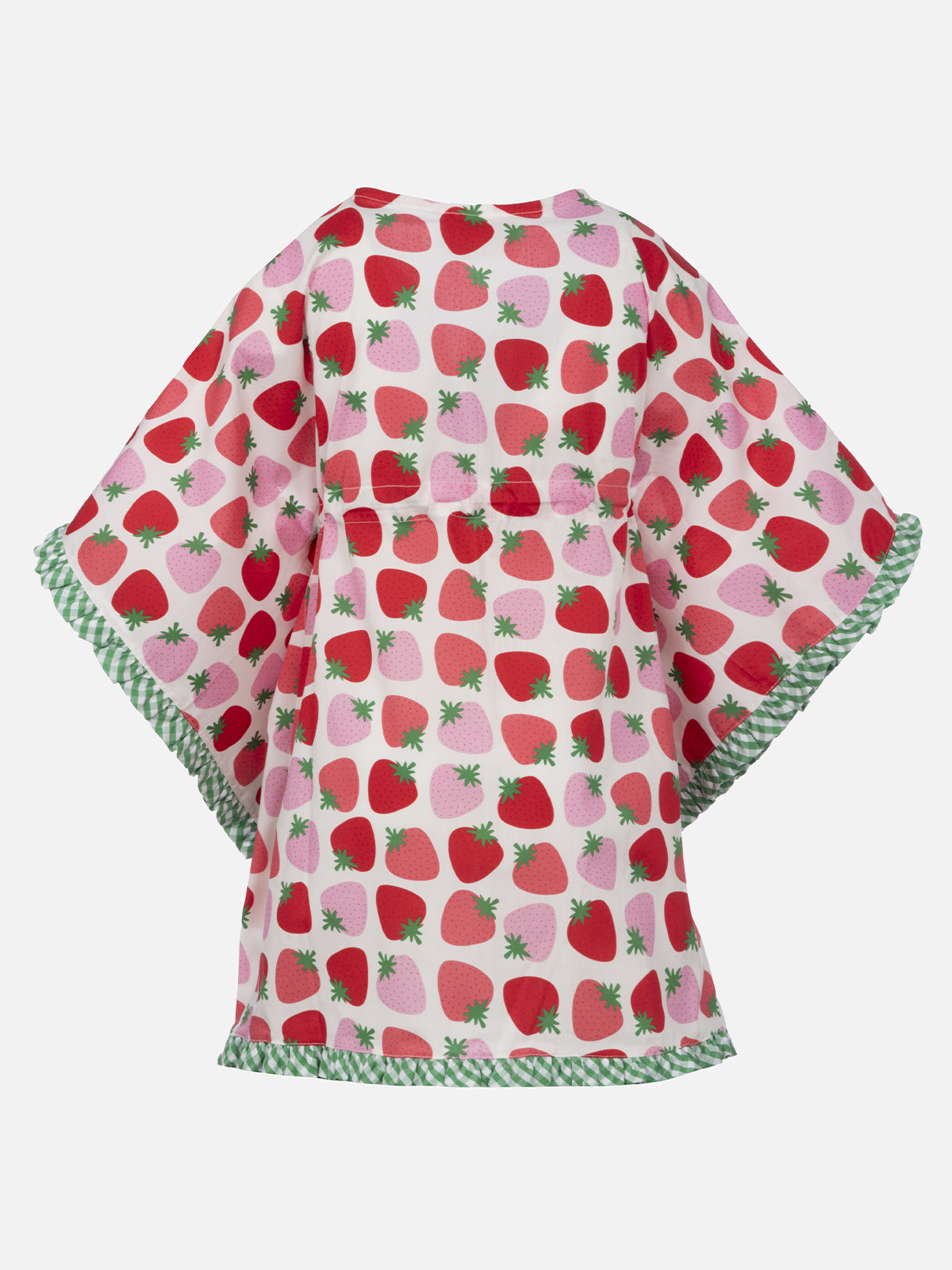 Girl ruffled cotton caftan with strawberry print - MC2 Saint Barth