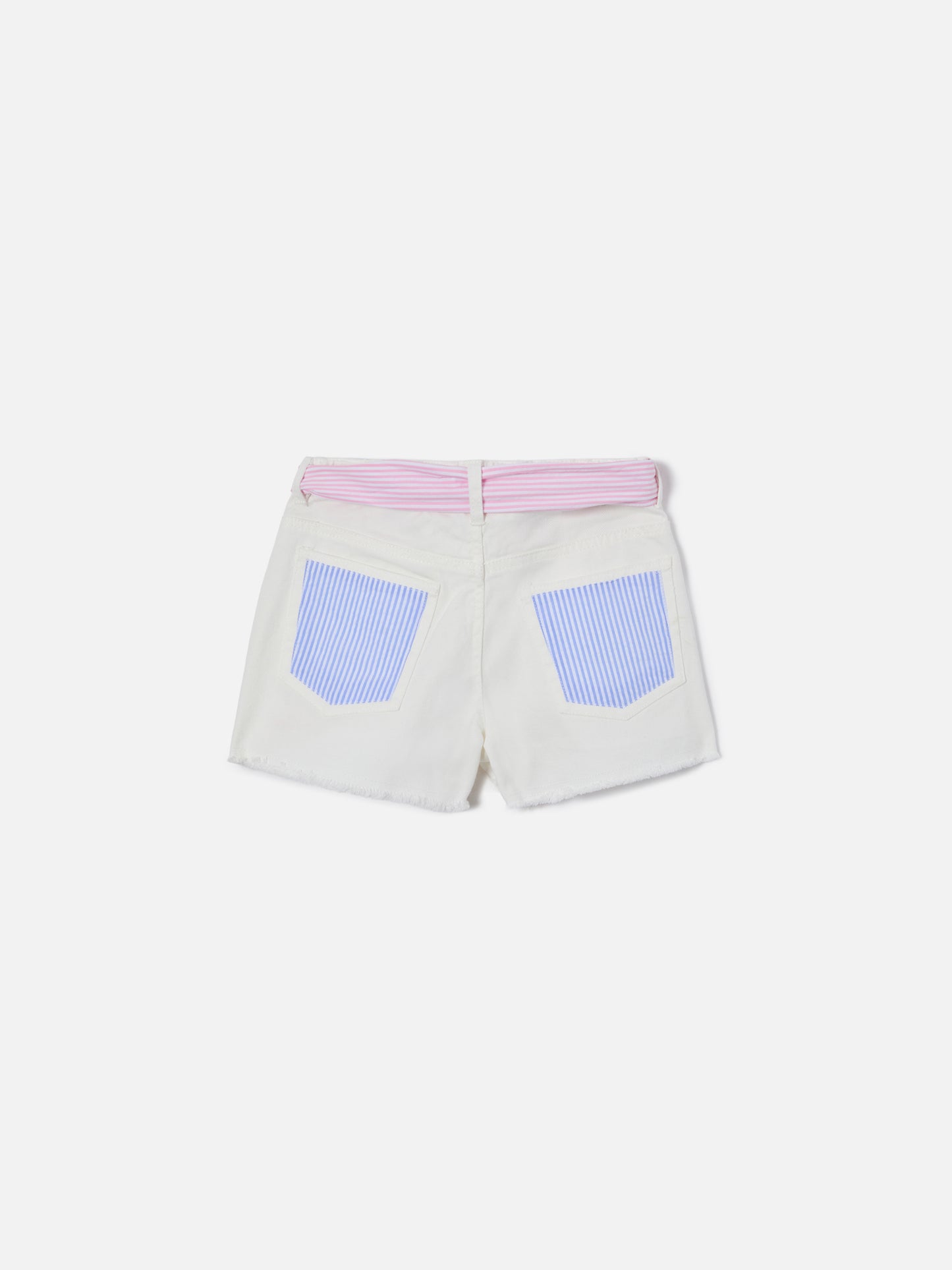 Pantalones cortos Kiko Jr de denim de algodón con detalles de seersucker