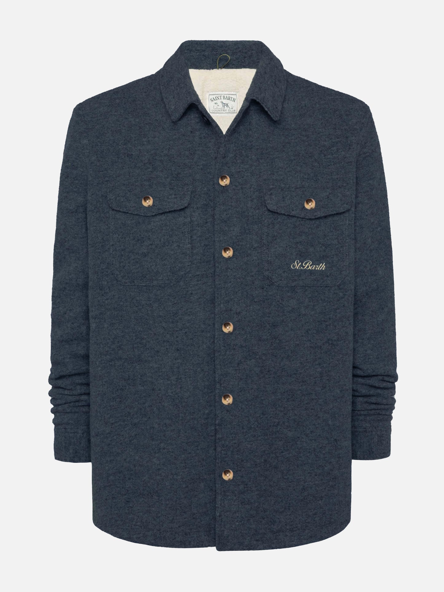 Wool blend overshirt Landeck in blue