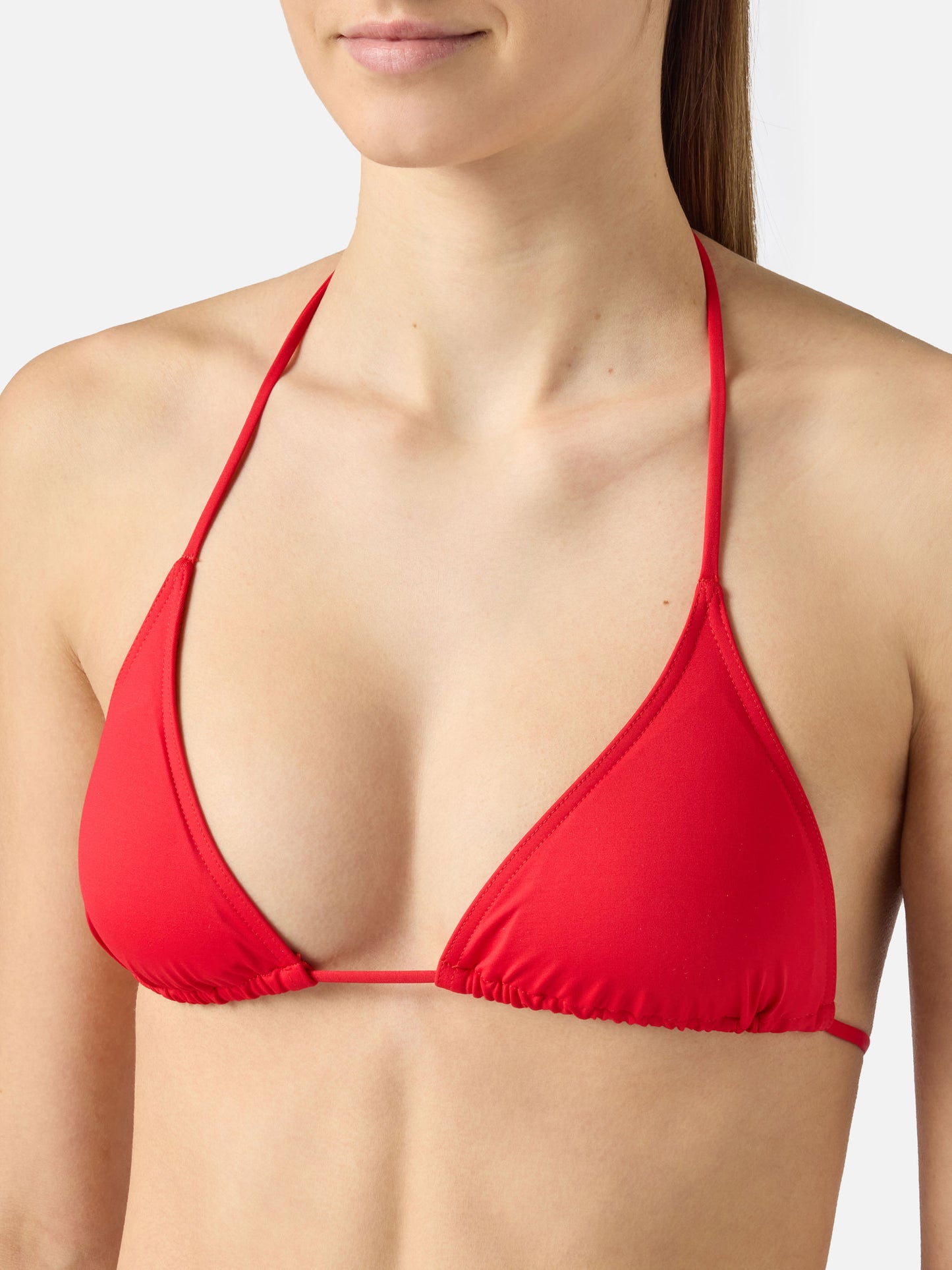 Leah top bikini triangolo rosso