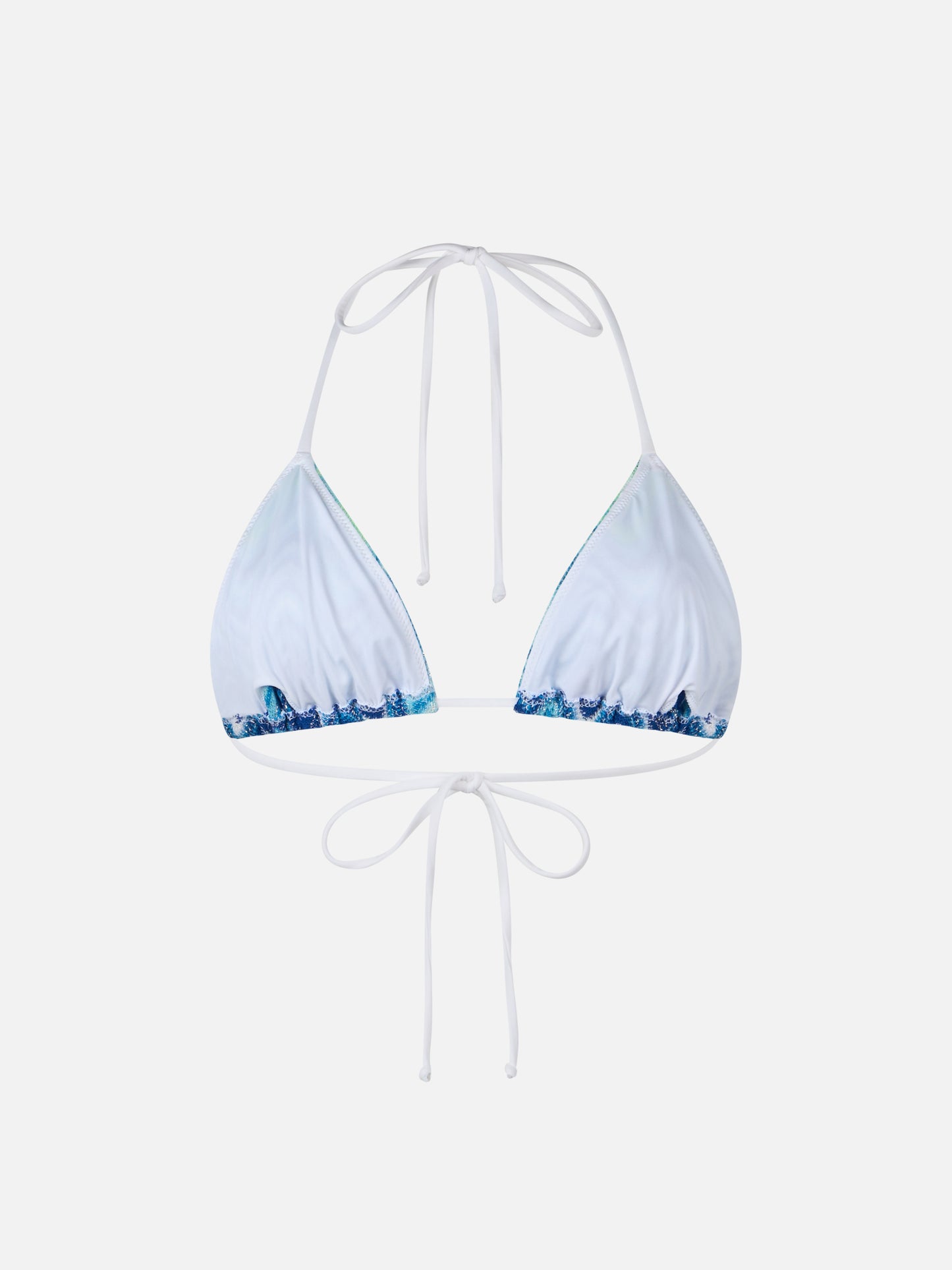 Haut de maillot de bain triangle en maille raschel pour femme Leah