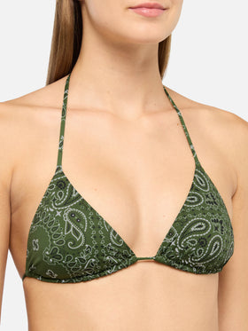 Bikini a triangolo classico Leah Virgo con stampa bandana