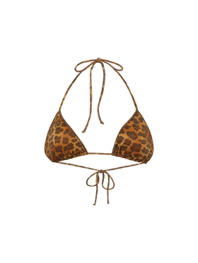 Leah lurex triangle top with animalier print - MC2 Saint Barth