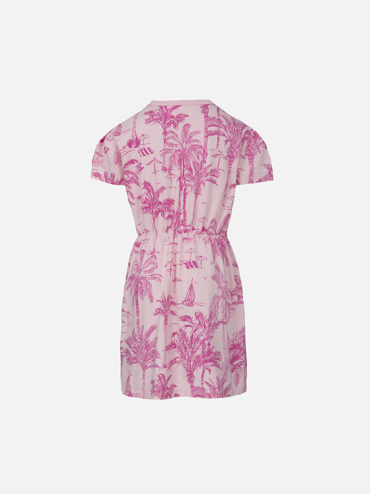 Girl cotton jersey dress Leila with toile de jouy print - MC2 Saint Barth