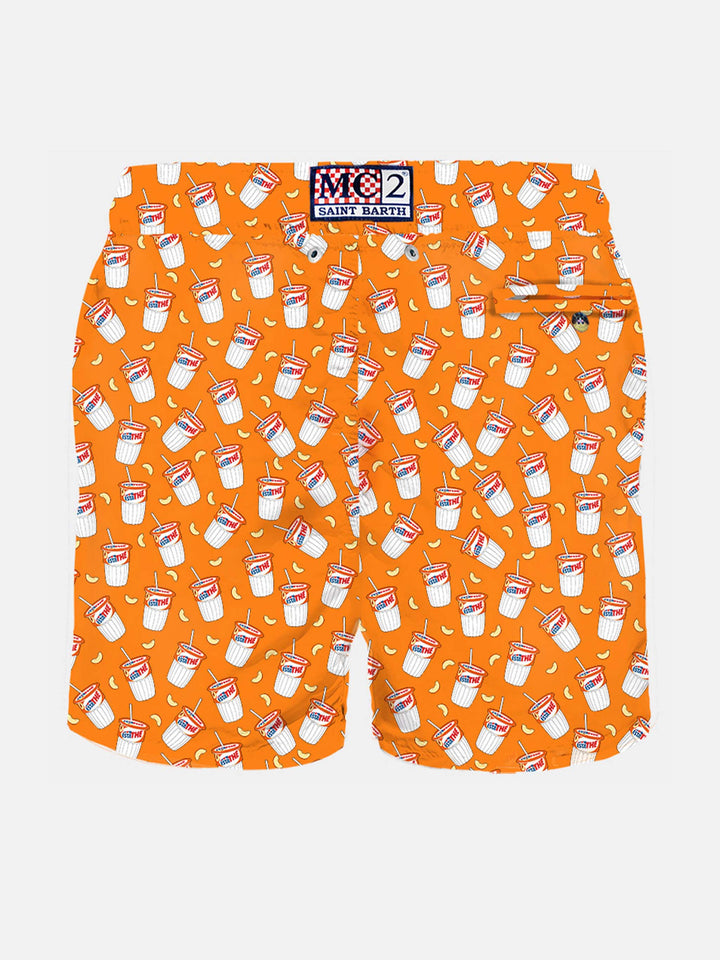 Man light fabric swim shorts with Estathé print | ESTATHé® SPECIAL EDITION - MC2 Saint Barth