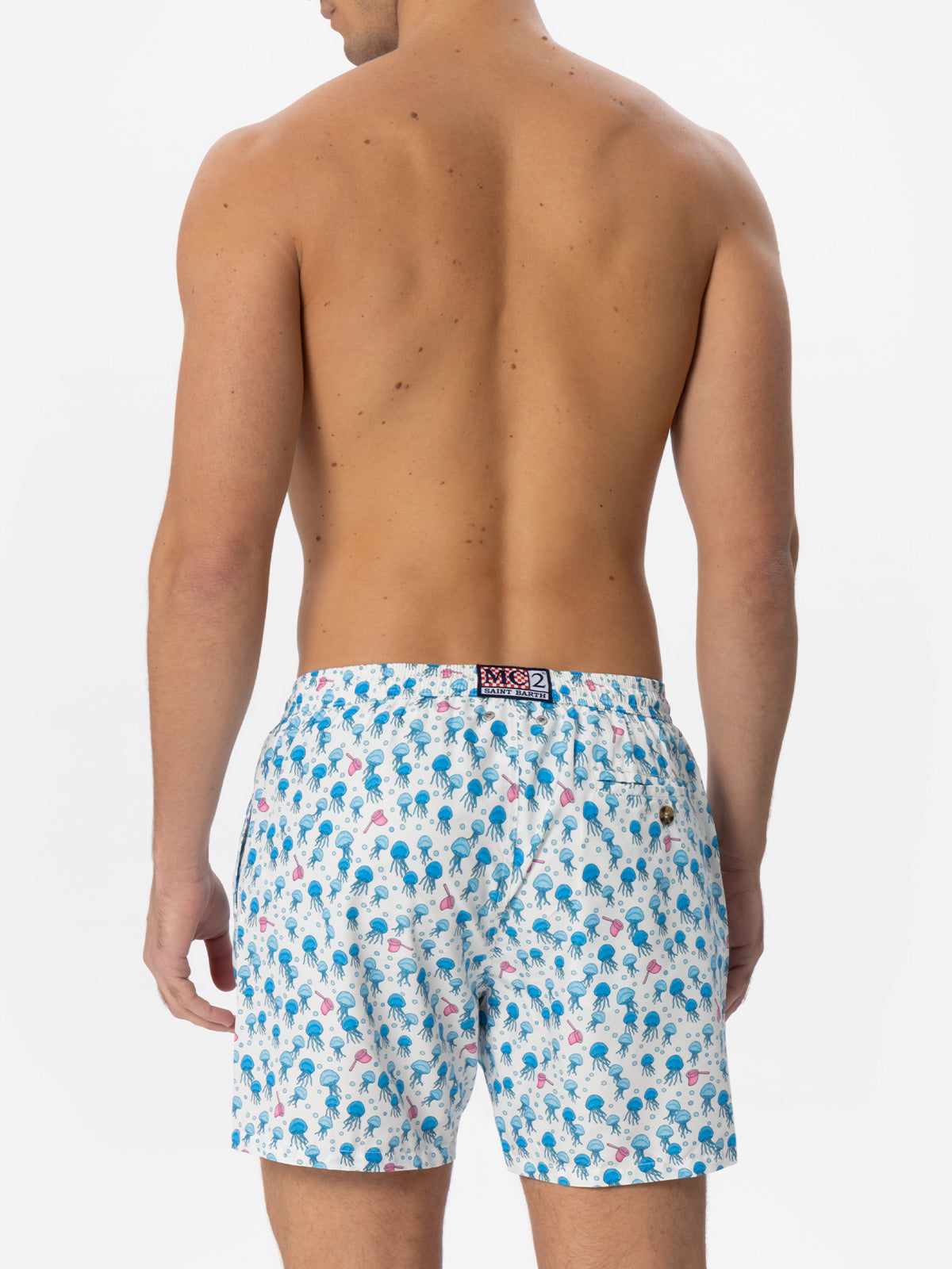 Man light fabric swim shorts with jellyfish print - MC2 Saint Barth