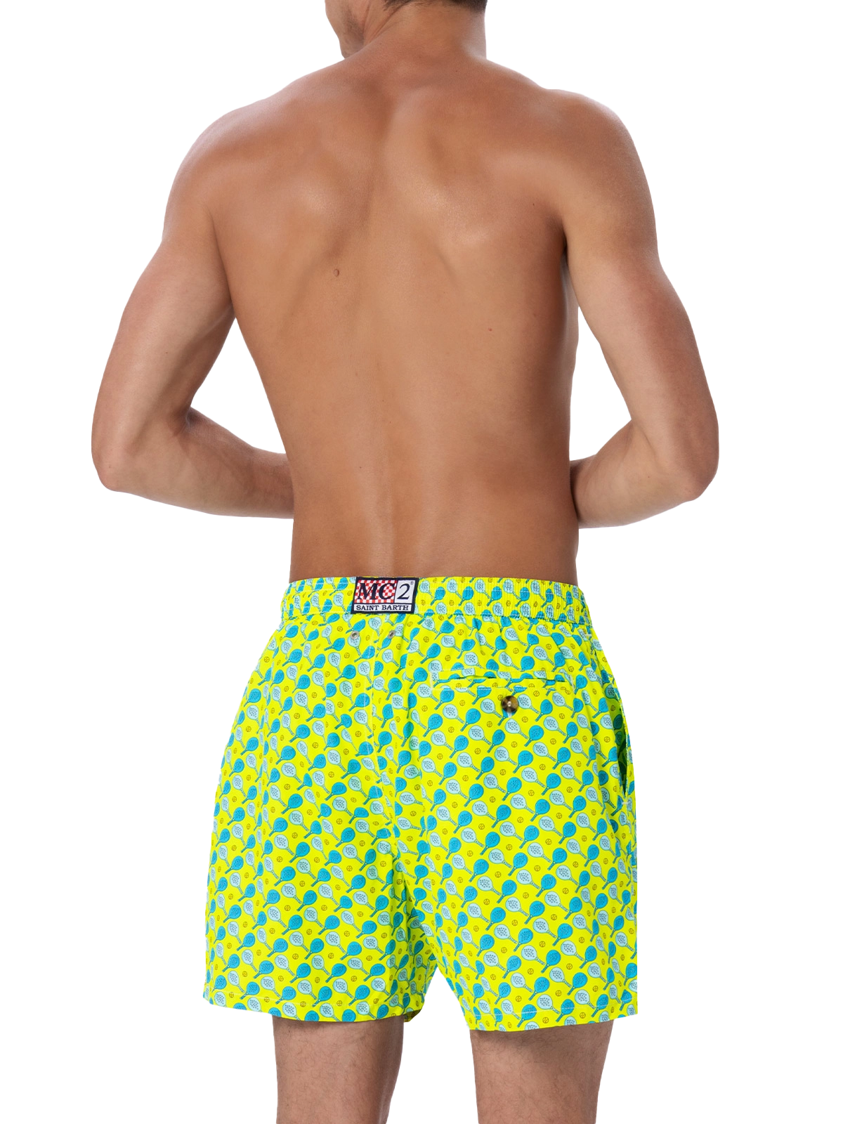 Man lightweight fabric swim-shorts Lighting Micro Fantasy with padel print - MC2 Saint Barth