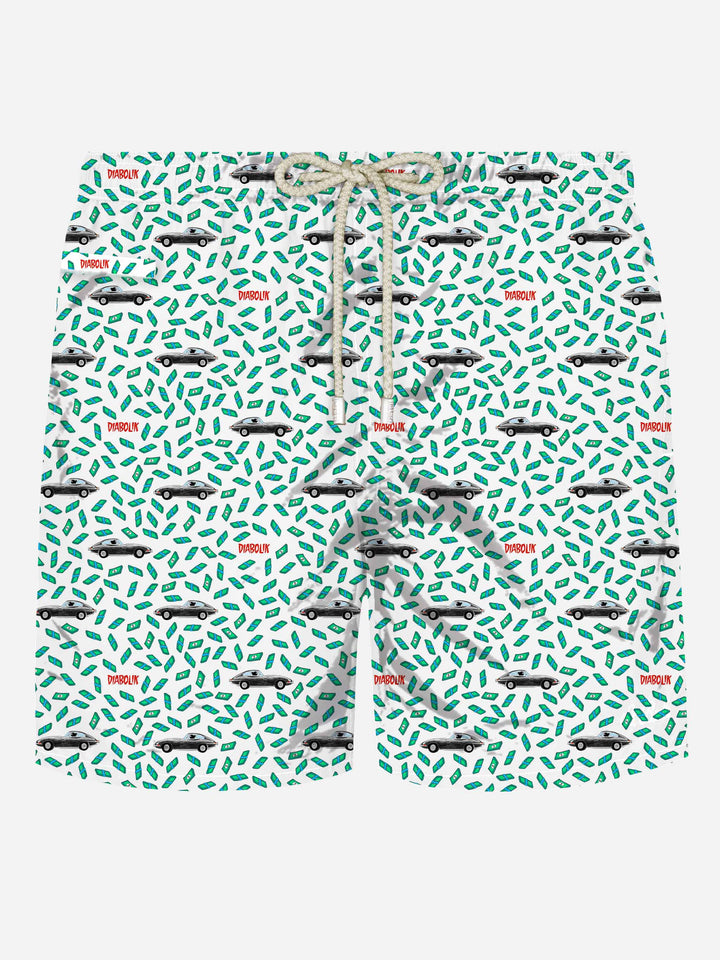 Lightweight fabric swim shorts Lighting with Diabolik print | DIABOLIK SPECIAL EDITION