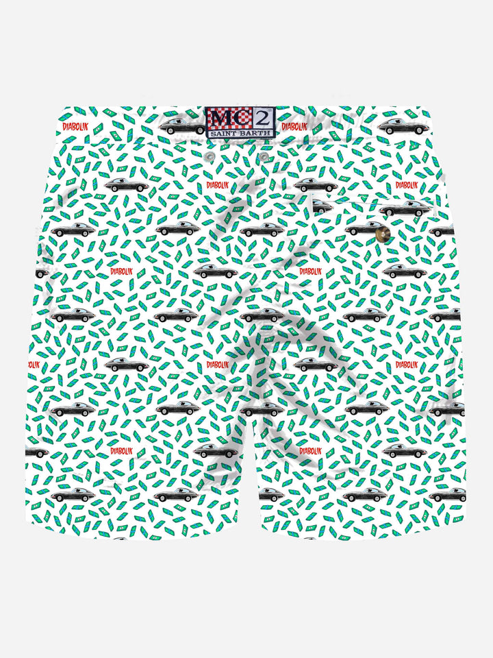 Lightweight fabric swim shorts Lighting with Diabolik print | DIABOLIK SPECIAL EDITION