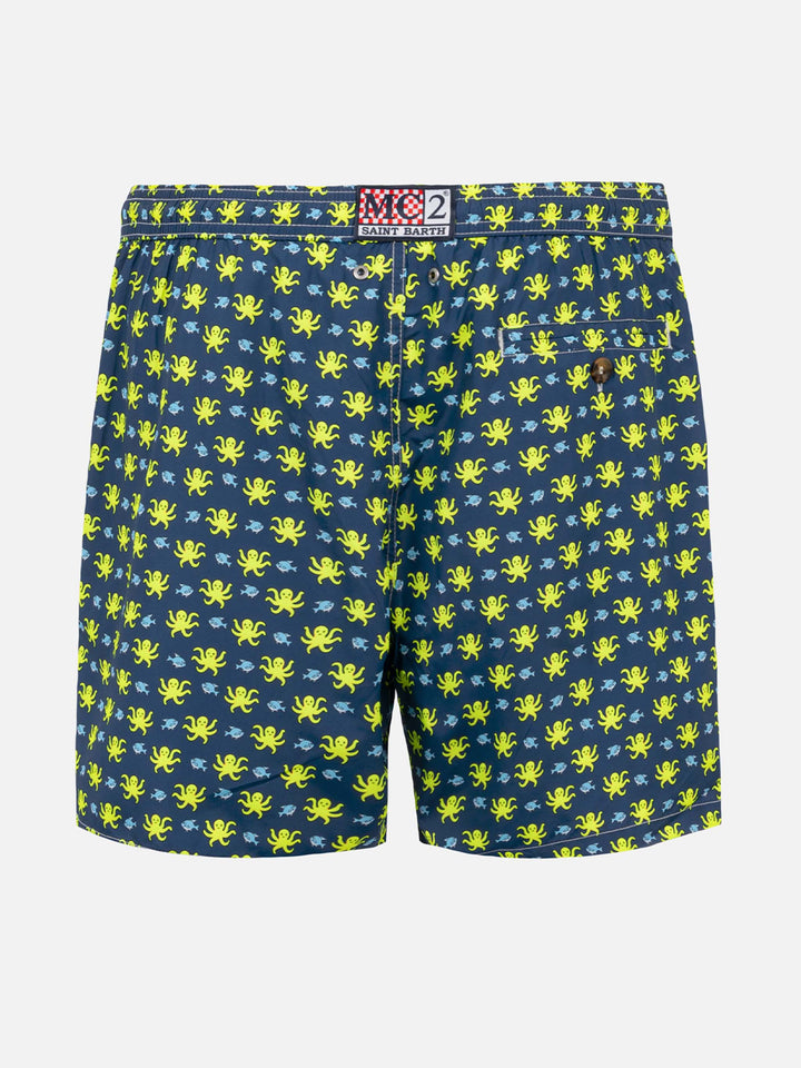 Man light fabric swim shorts with fish and octopus print - MC2 Saint Barth