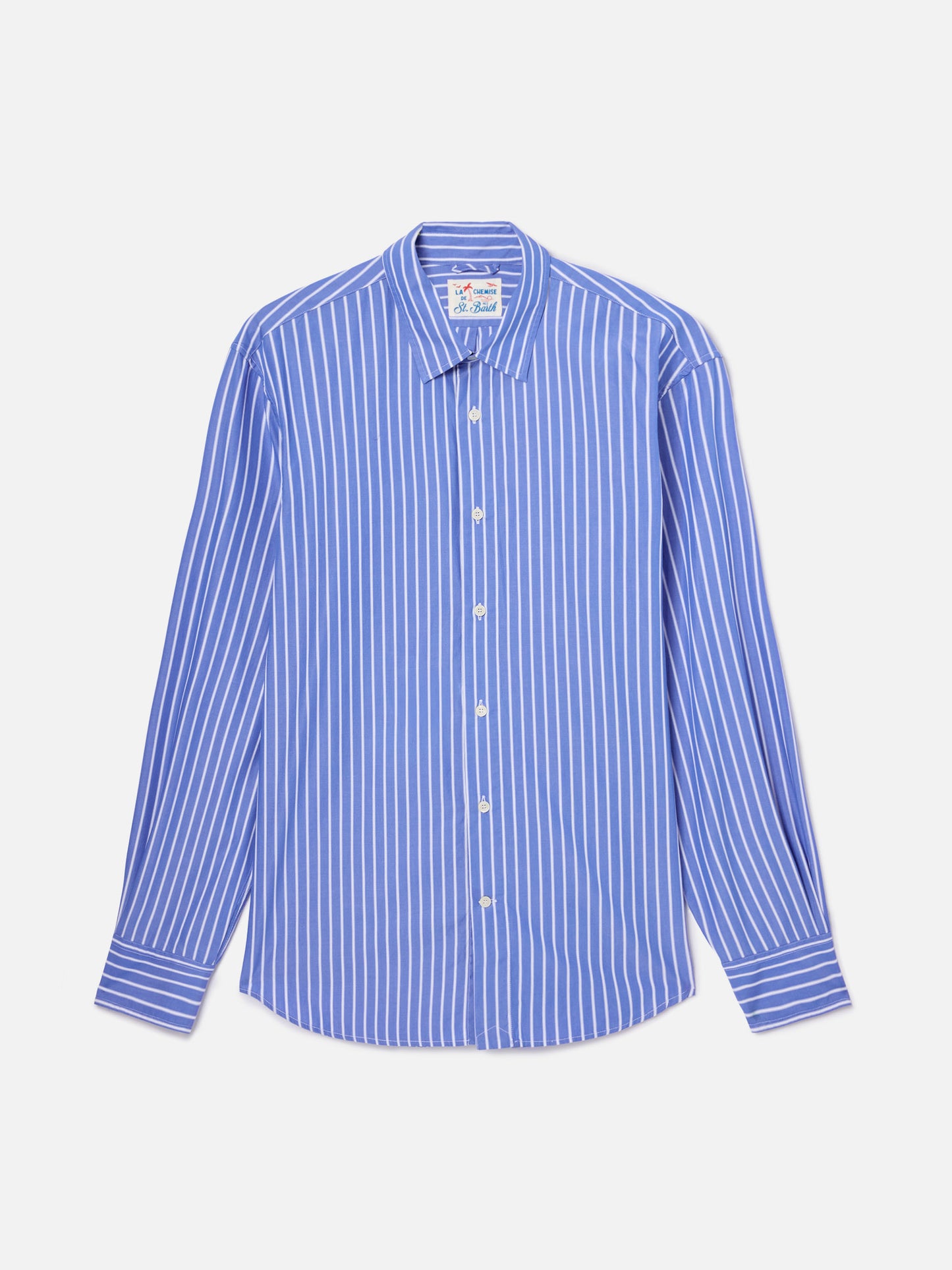 Chemise Levanzo à rayures bleues en pur coton