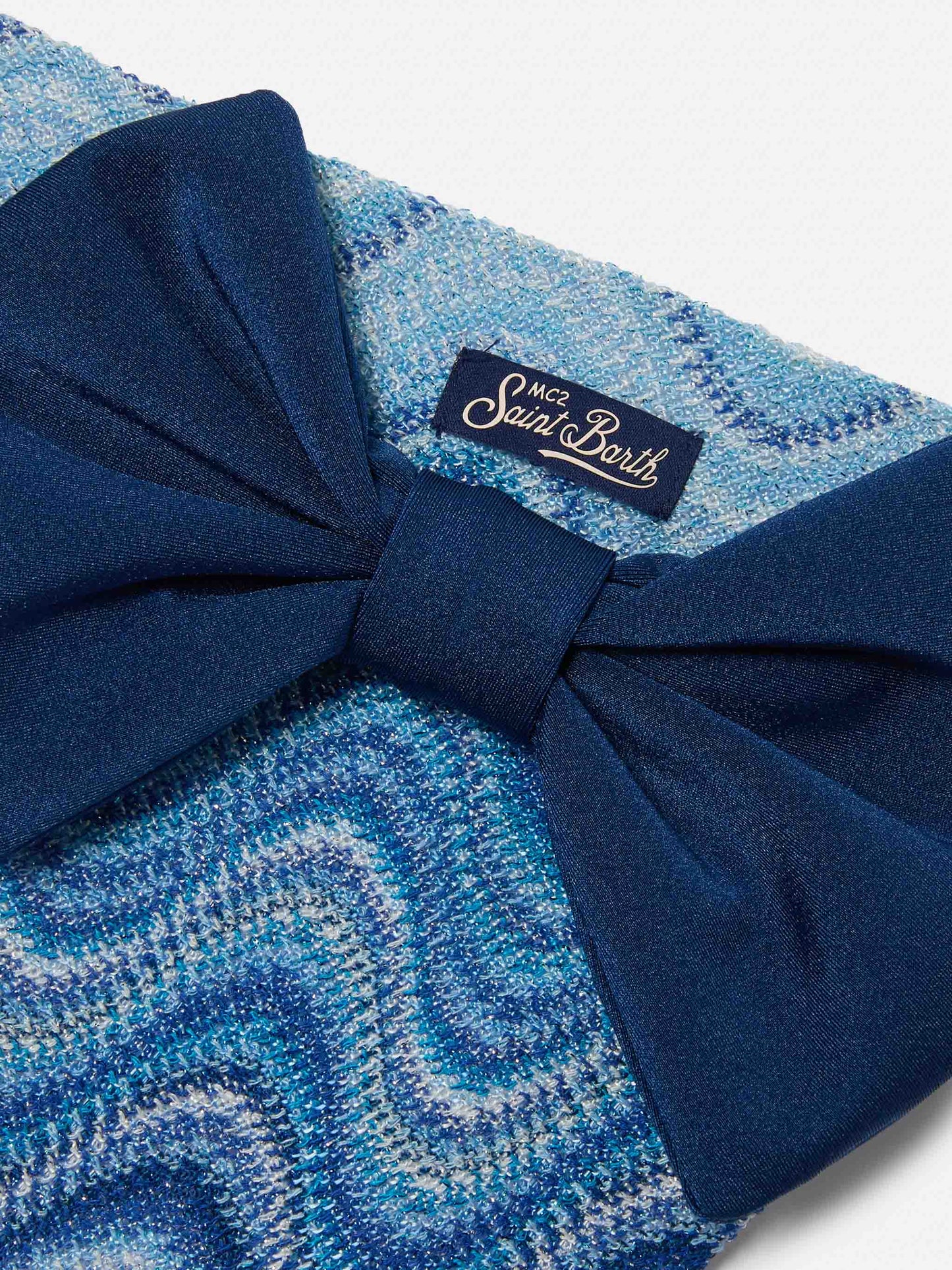 Madame raschel swim briefs with wave motif in shades of blue