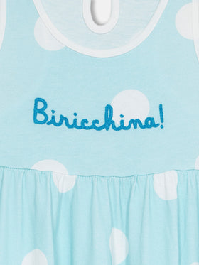 Girl cotton dress Masha with print and "Biricchina" embroidery - MC2 Saint Barth