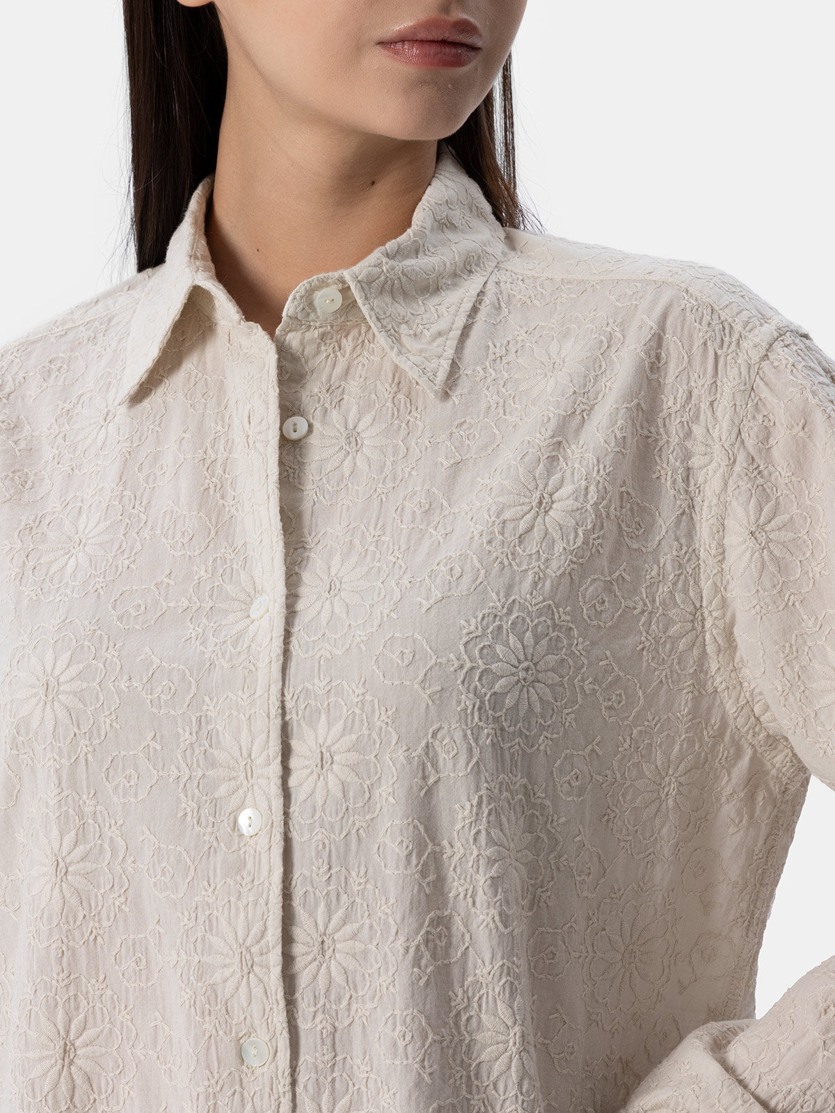 Woman classic Sangallo cotton shirt Meredith - MC2 Saint Barth