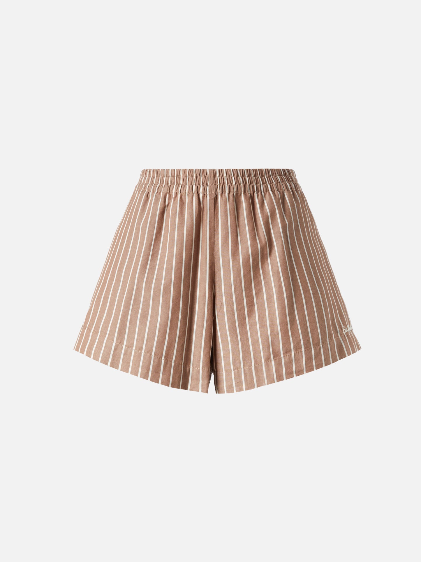 Meave cotton poplin pull up shorts with striped print