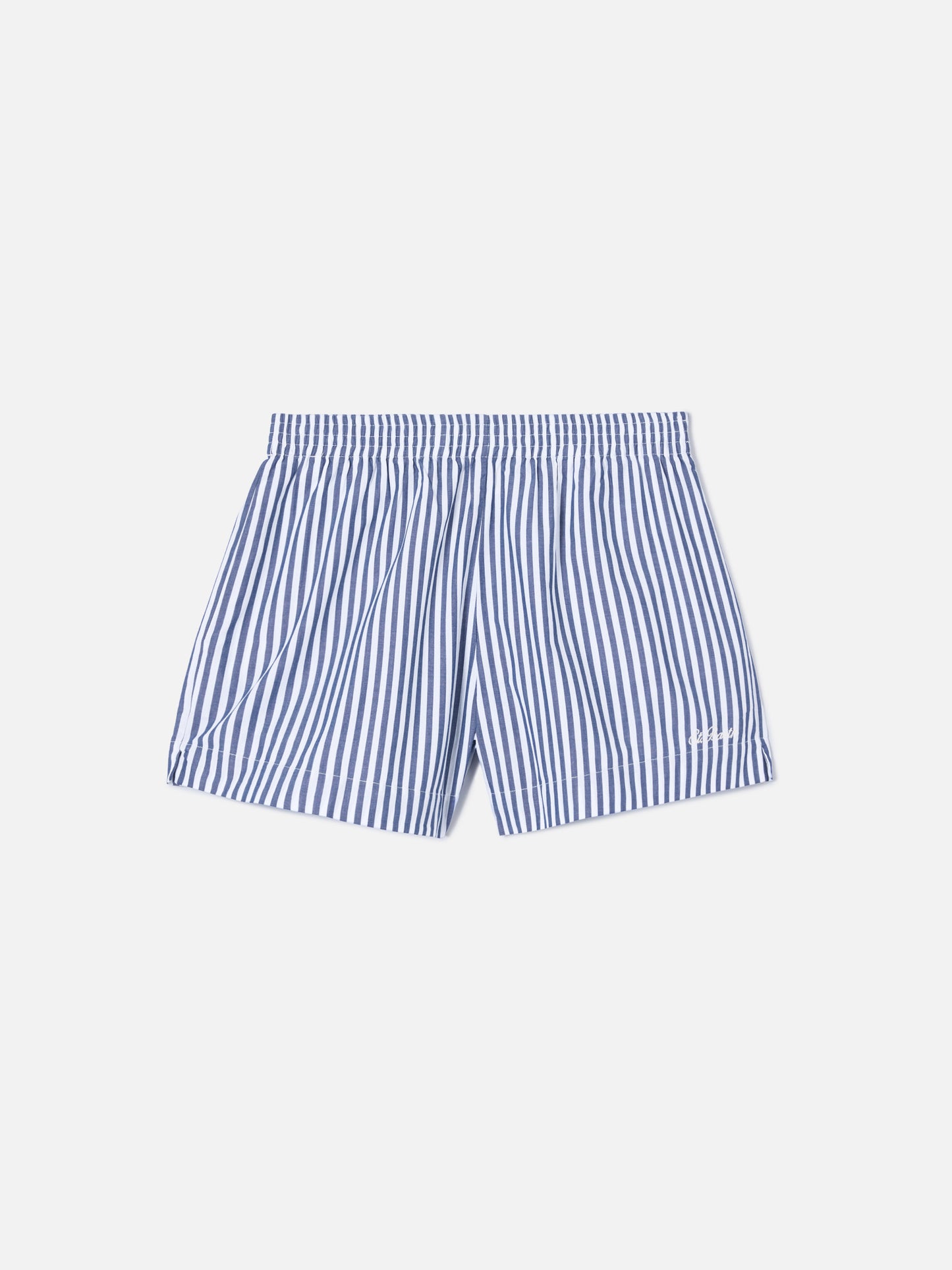 Shorts Meave in popeline a righe blu
