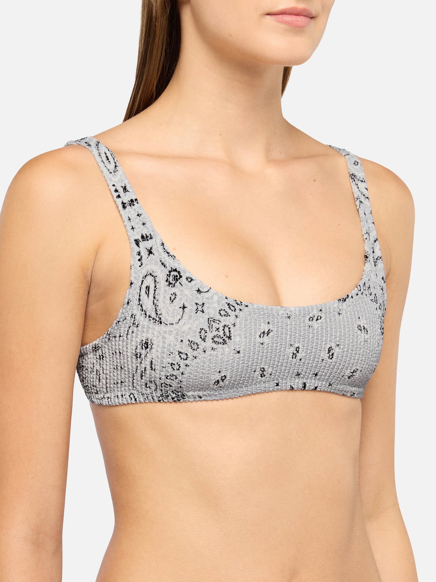 Naima crinkle classico top a bralette con stampa bandana