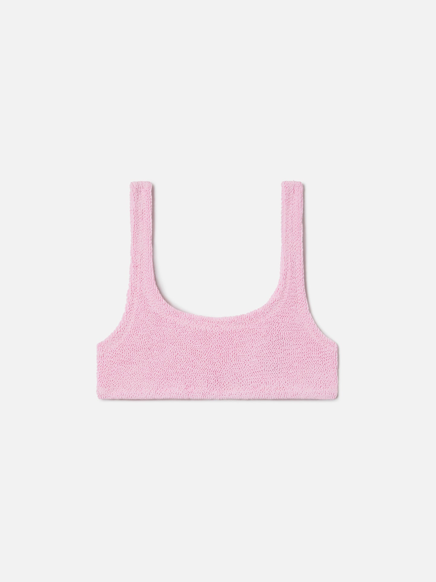 Naima bralette bikini top in pink crinkle fabric