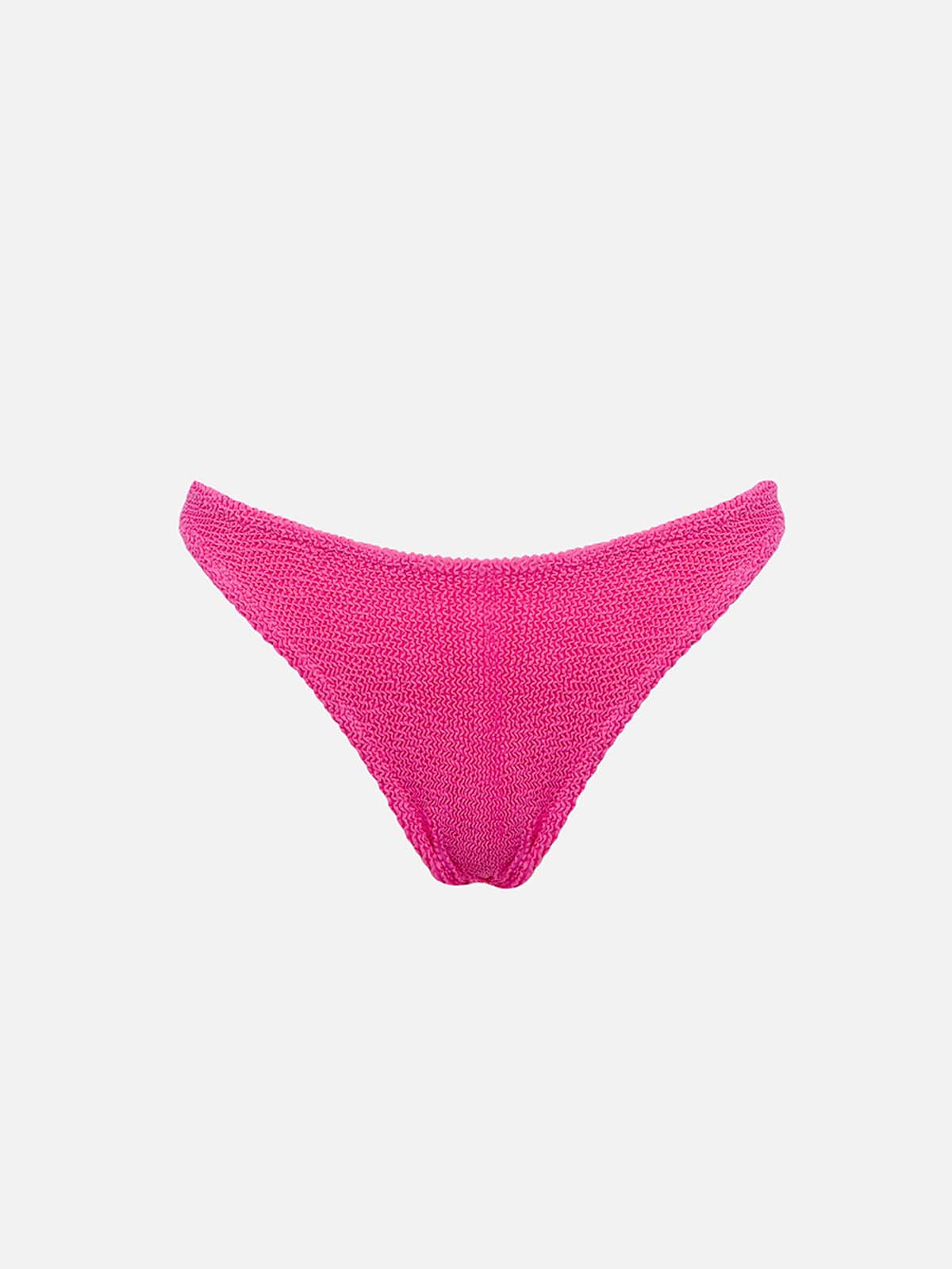 Freche Damen-Badehose Naomi in Fluo-Rosa in Crinkle-Optik
