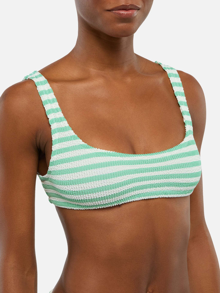 Naima crinkle classico top a bralette con stampa rigata