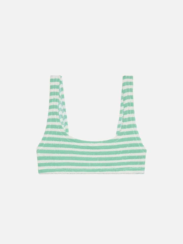 Naima crinkle classic bralette top with striped print - MC2 Saint Barth