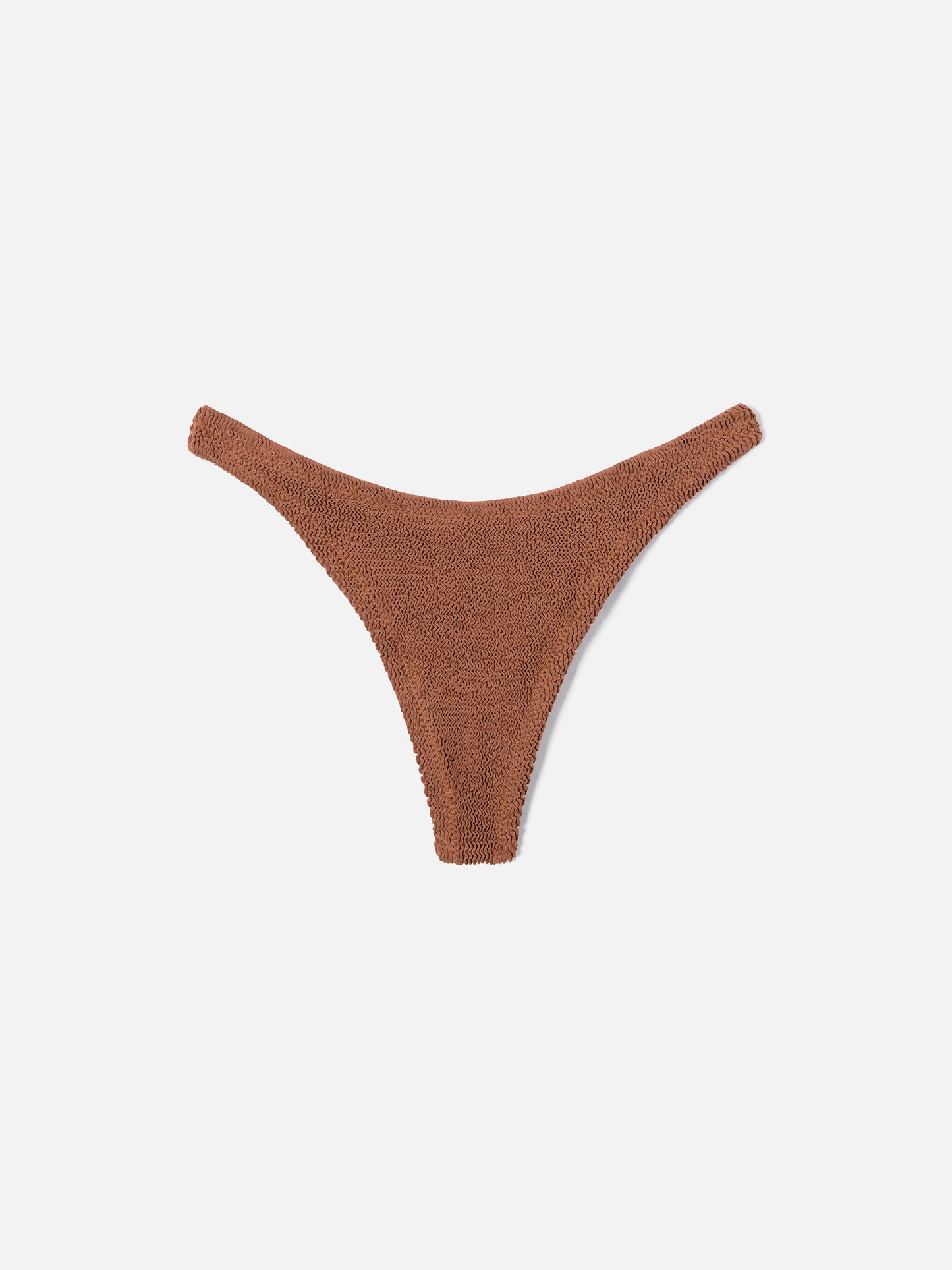 Naomi brazilian bikini bottoms in tobacco crinkle fabric