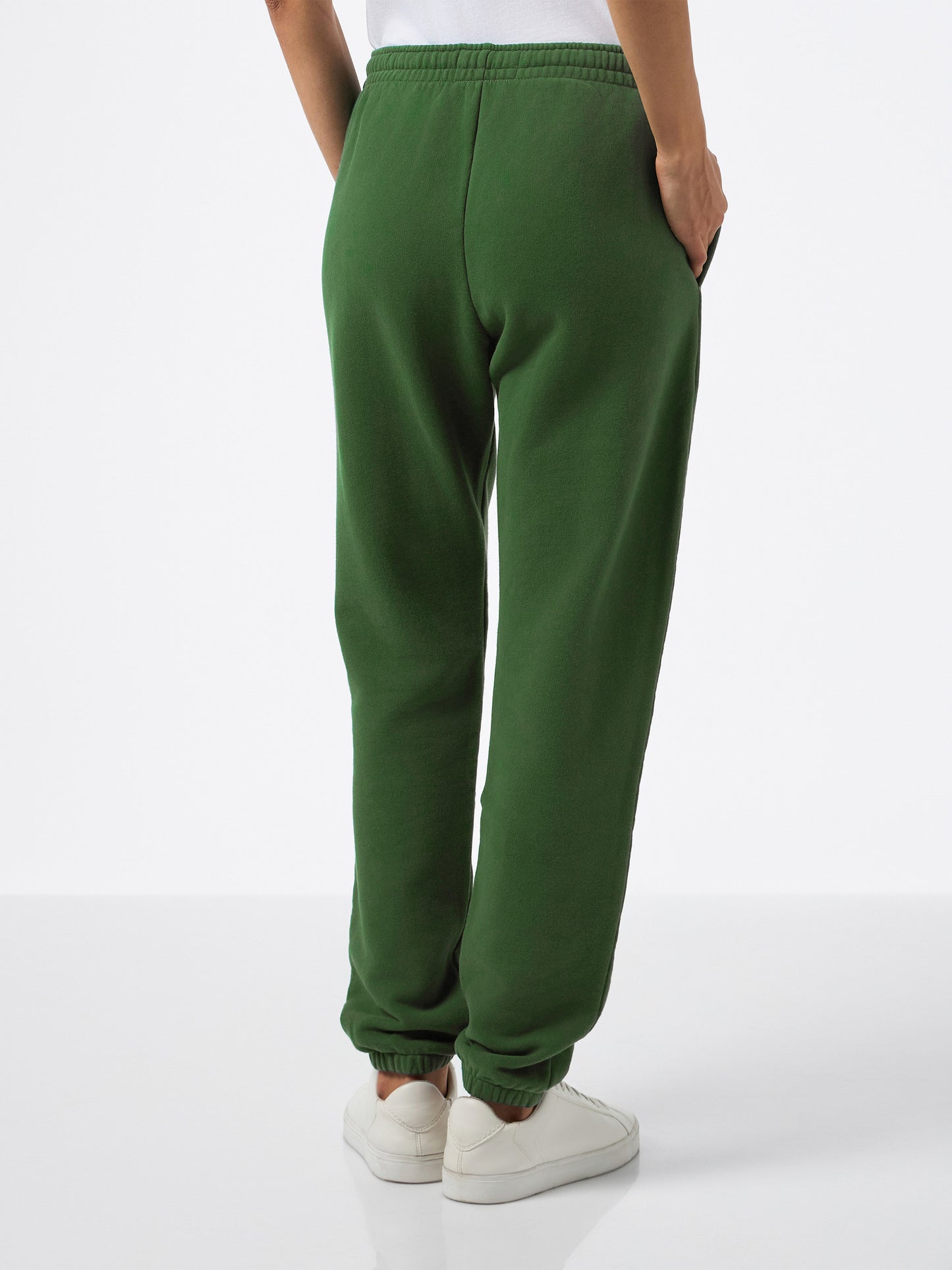 Pantalon de jogging Odalys en molleton de coton vert militaire