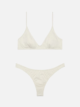Bikini a bralette scollata Paloma Nalu color crema