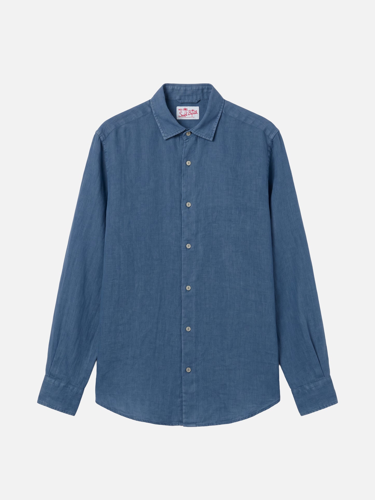 Chemise Pamplona en pur lin denim foncé
