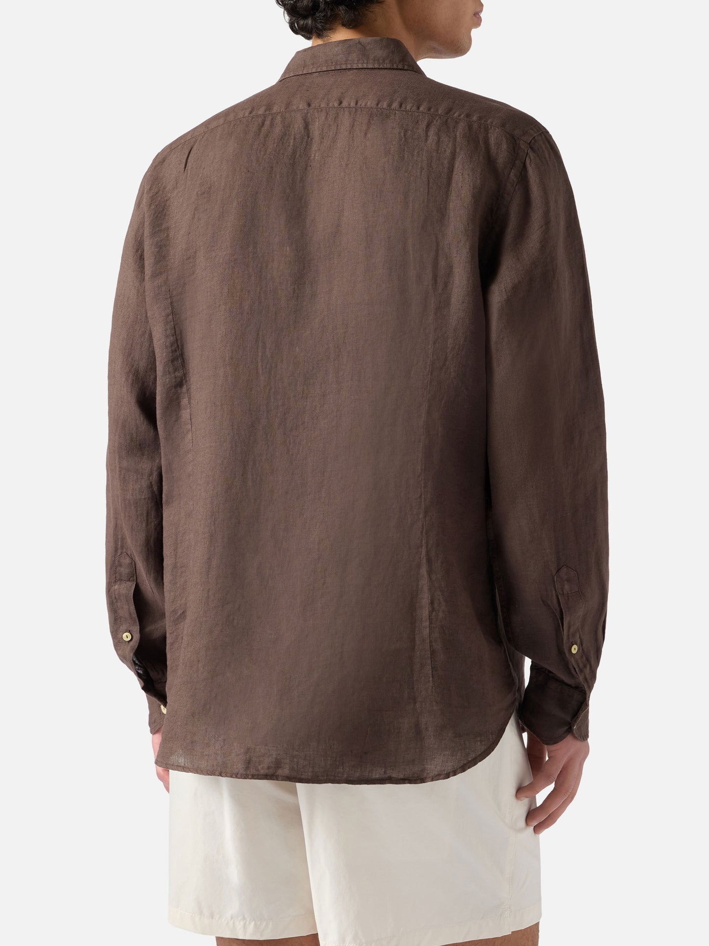 Brown Pamplona shirt in pure linen