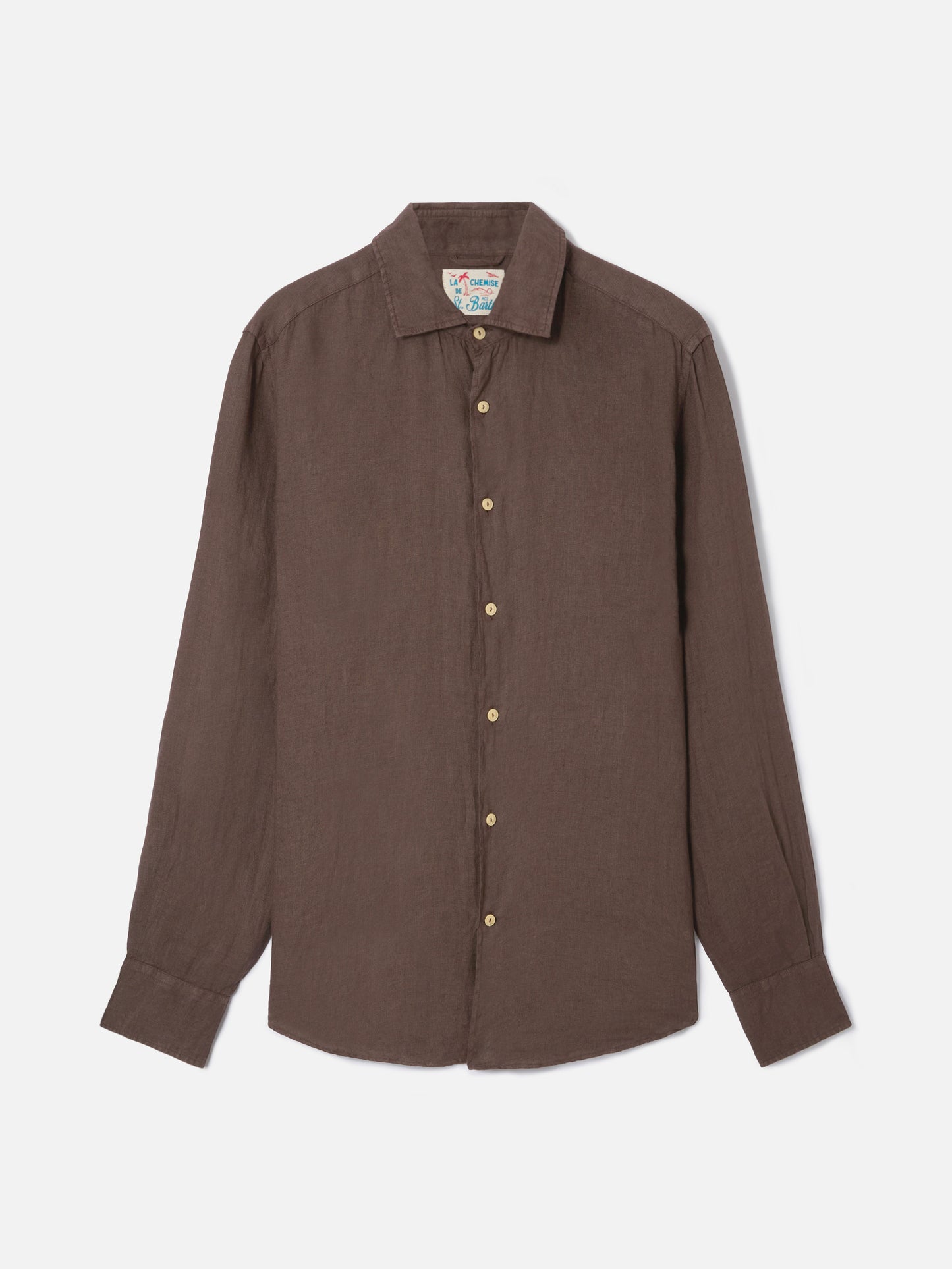 Camisa Pamplona Brown en lino puro