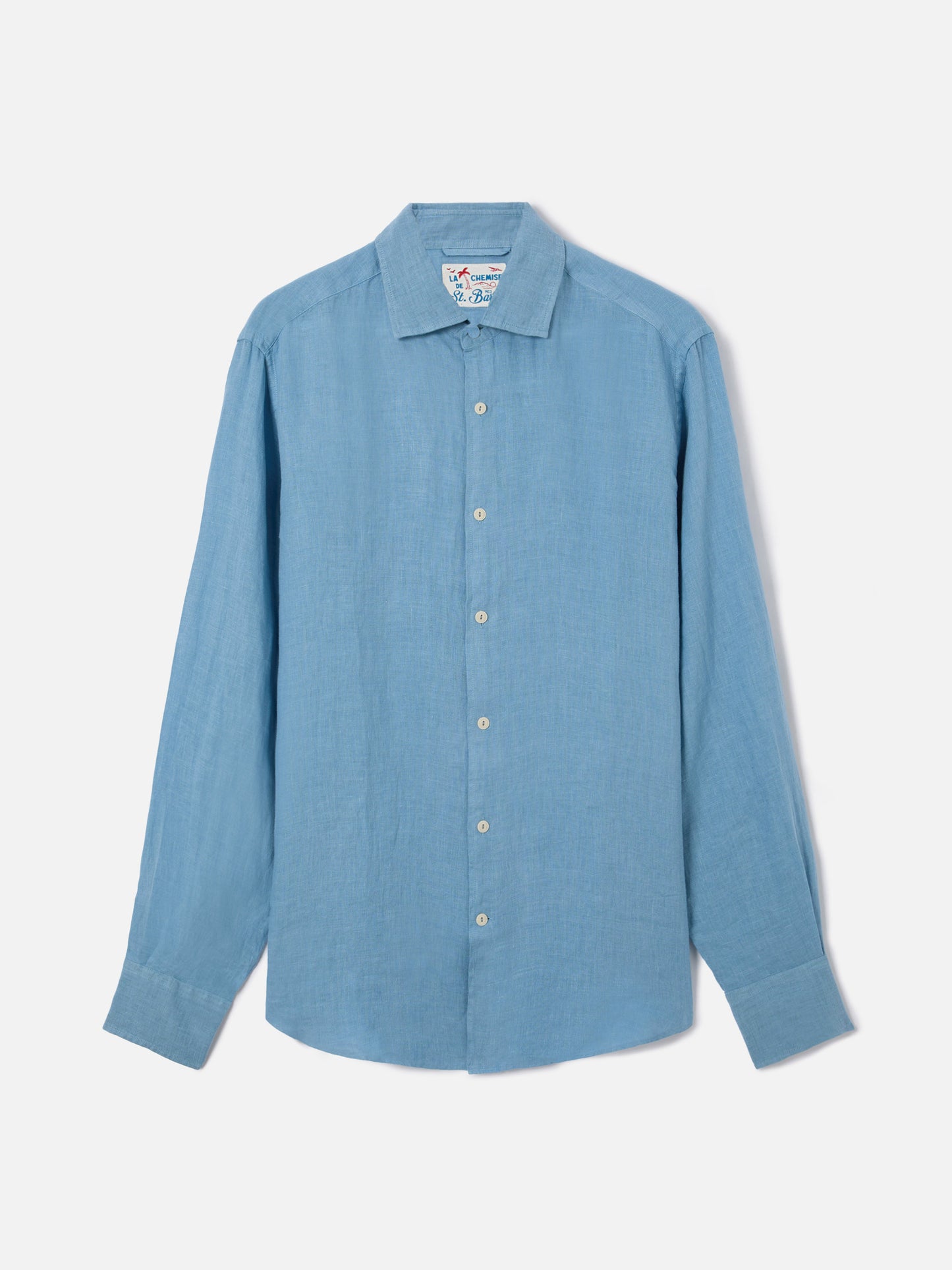 Powder blue Pamplona shirt in pure linen