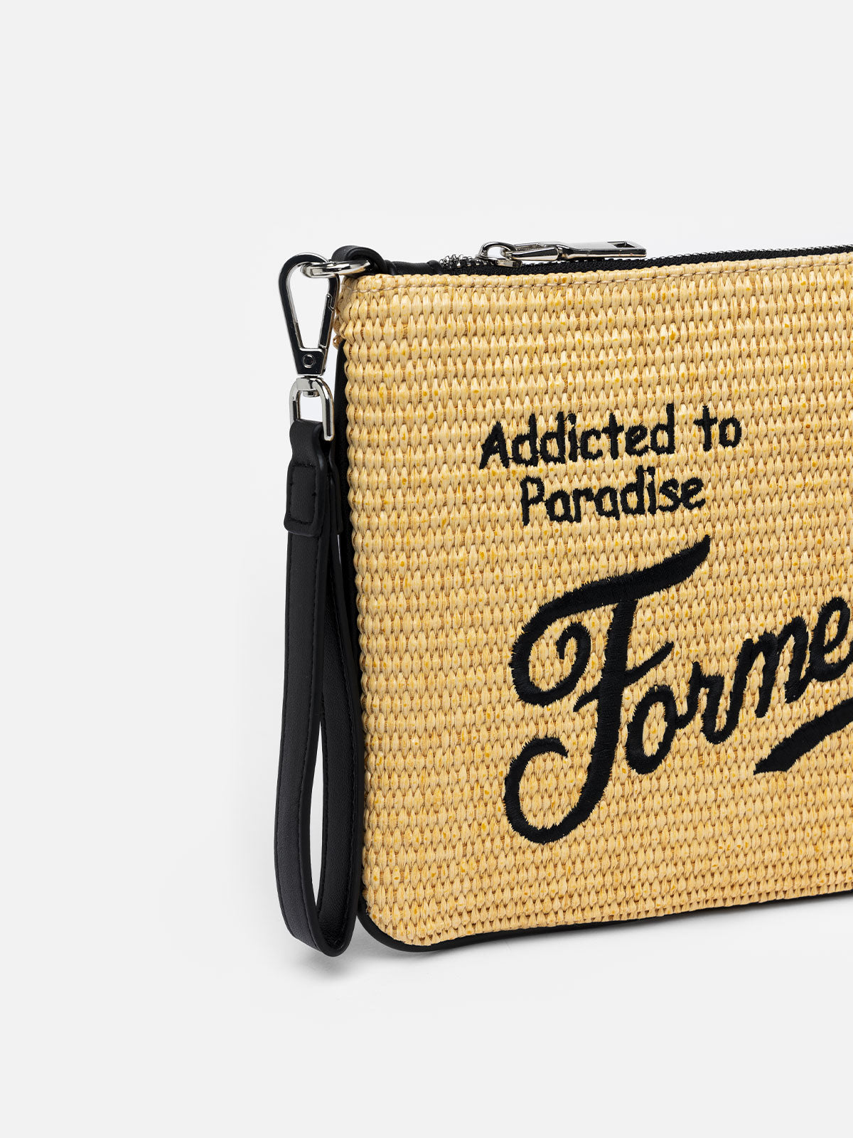 Pouch Parisienne in paglia con ricamo Formentera