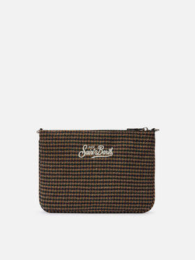 Parisienne Wool Crossbody Bag in houndstooth wool blend