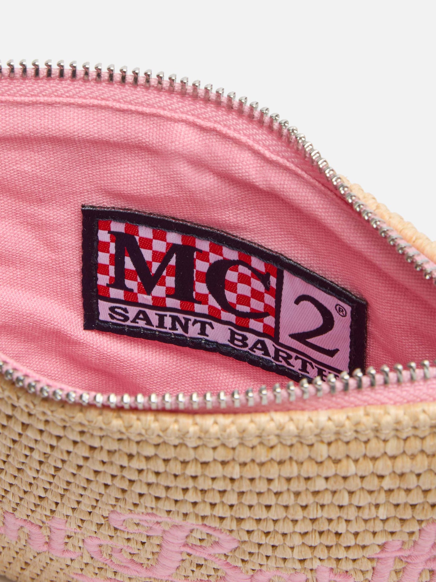 Beige Parisienne Straw mini pouch bag - MC2 Saint Barth