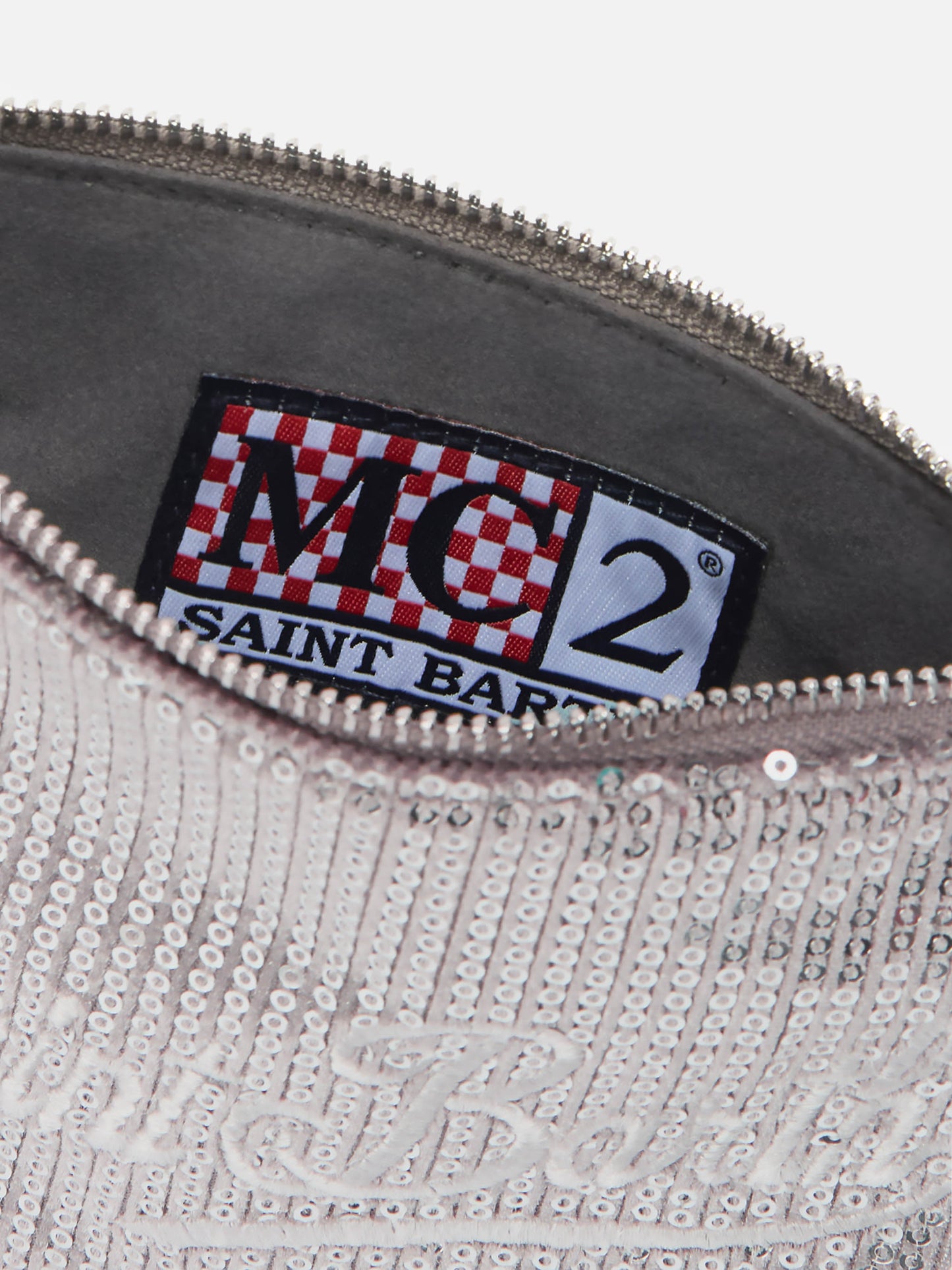 Parisienne Mini Shoulder Bag in gray velvet with sequins