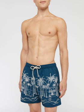 Mid-length swim shorts Patmos The Riviera with embroidery - MC2 Saint Barth