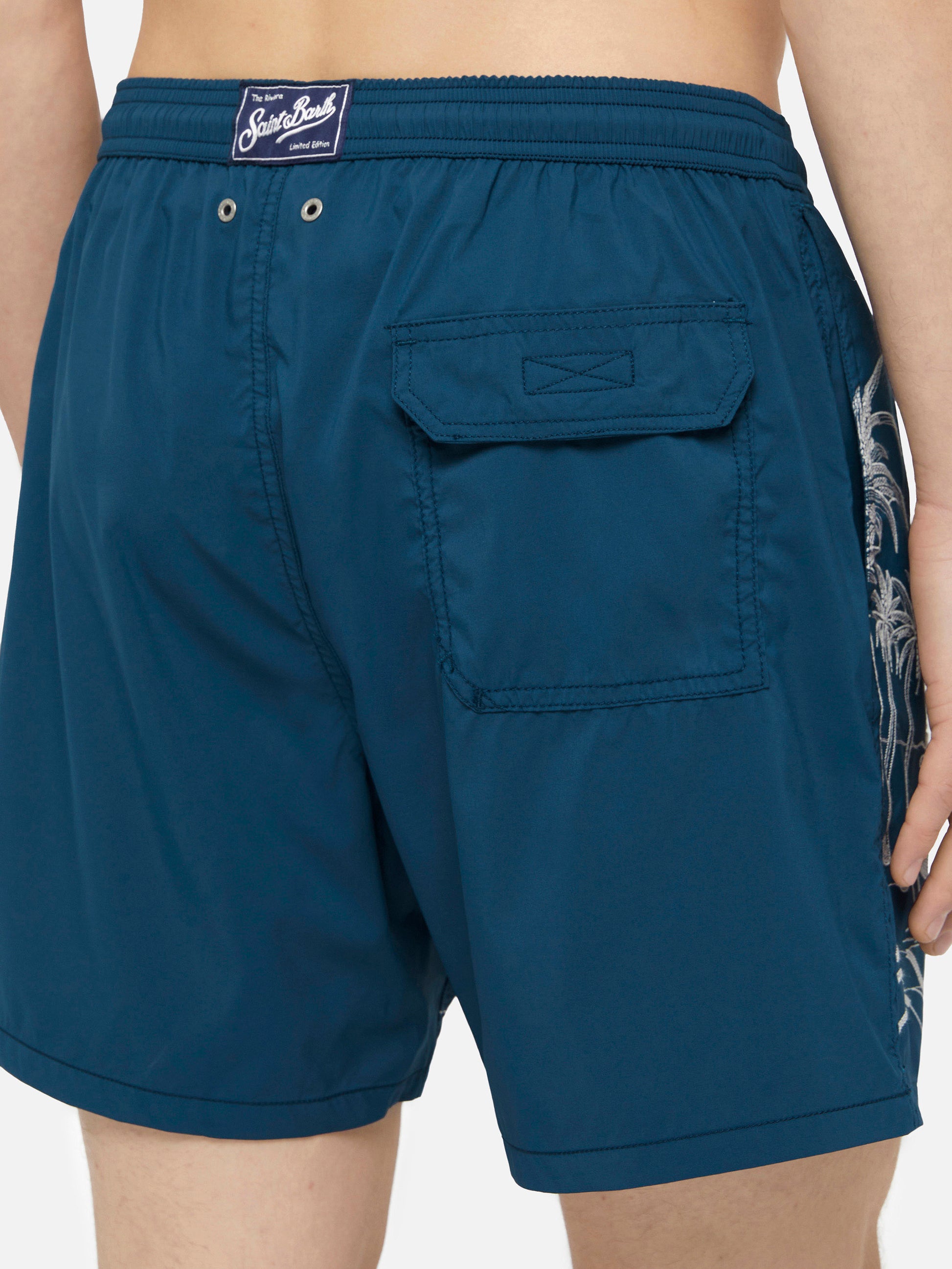 Mid-length swim shorts Patmos The Riviera with embroidery - MC2 Saint Barth