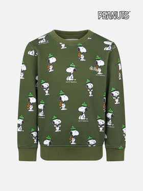 Boy crewneck green sweatshirt with Snoopy print | SNOOPY PEANUTS™ SPECIAL EDITION