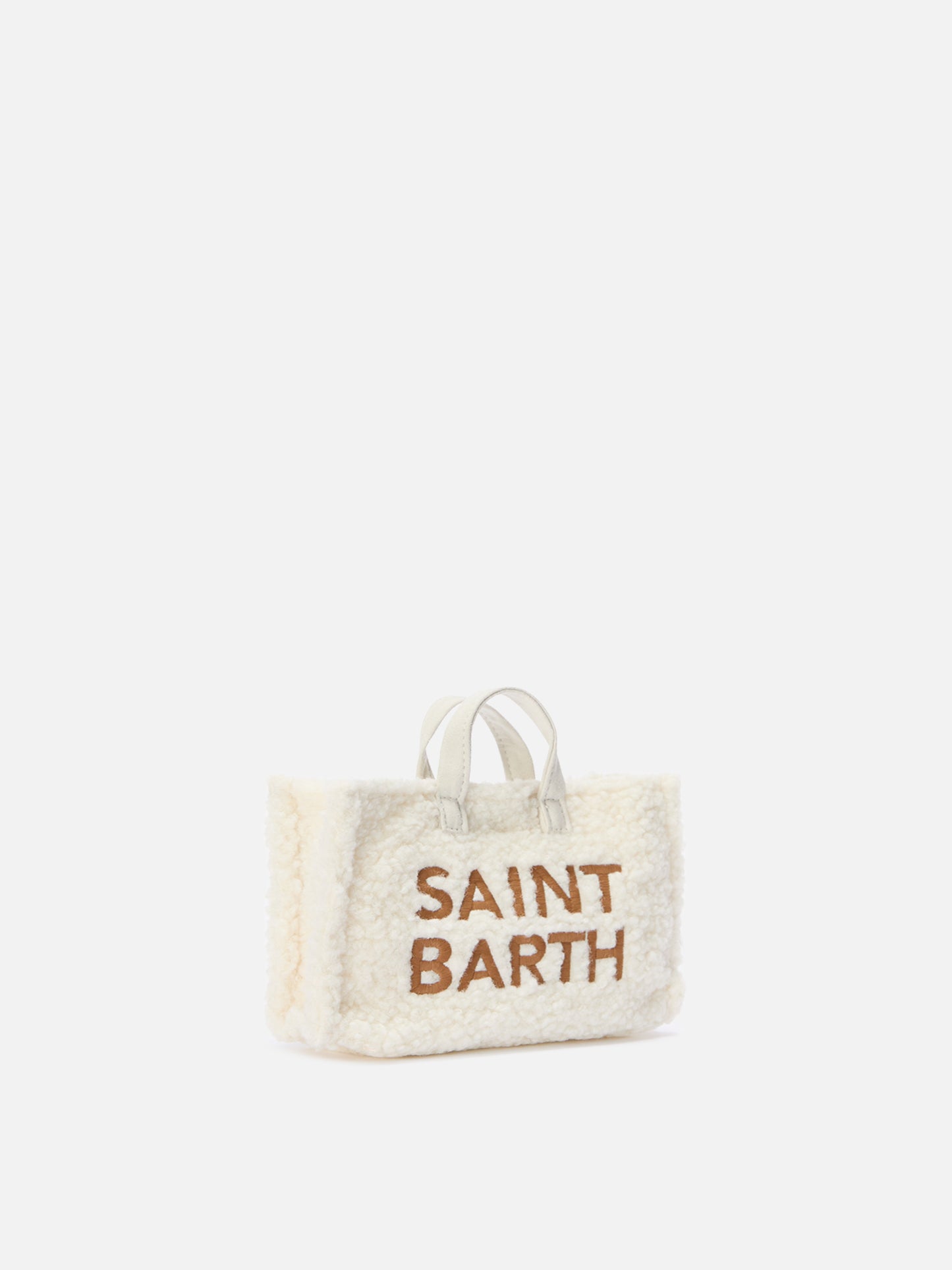 Mini borsa porta telefono Phone Bag Teddy in sherpa bianco