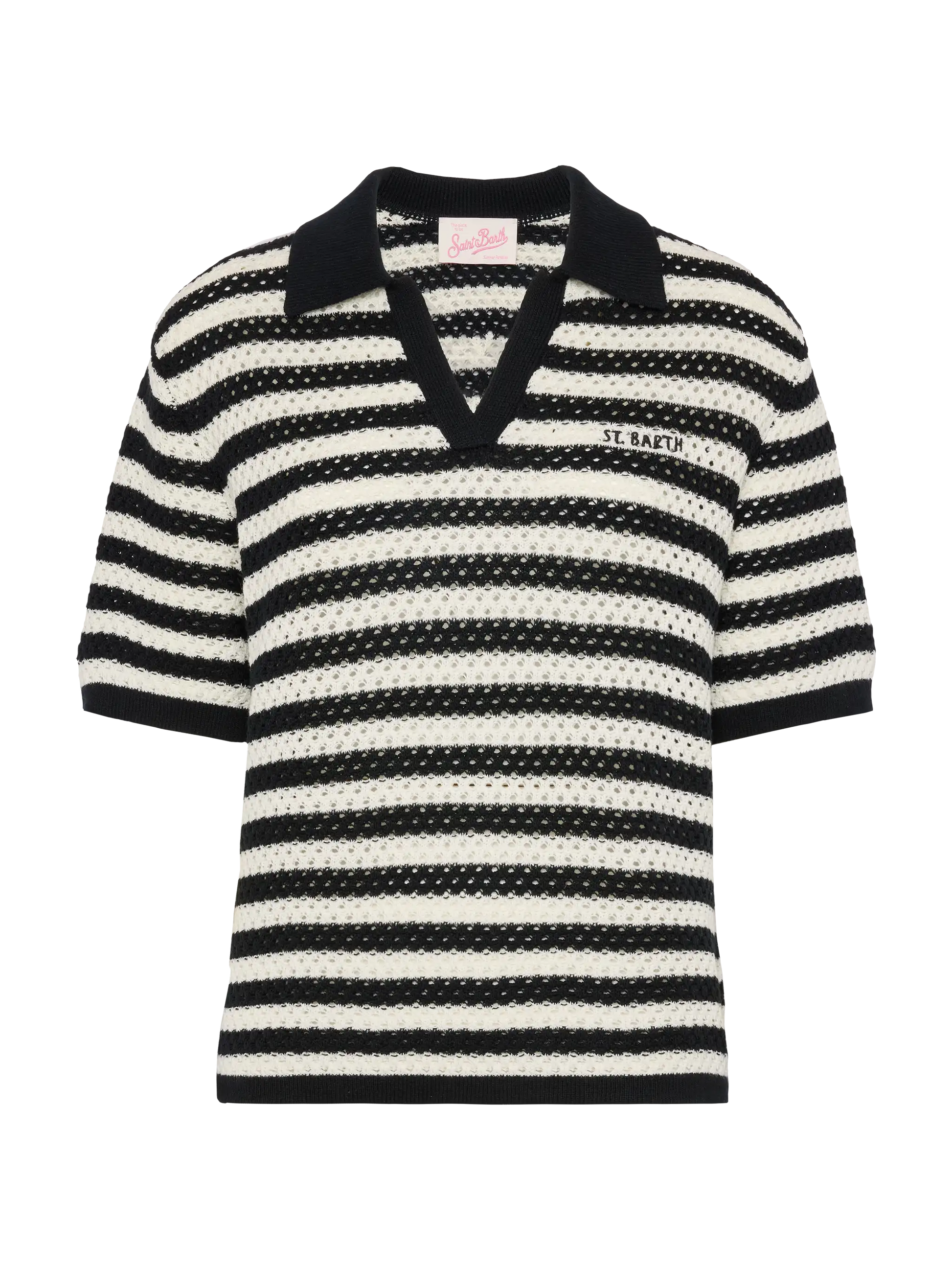 Pixie black striped knit polo - MC2 Saint Barth