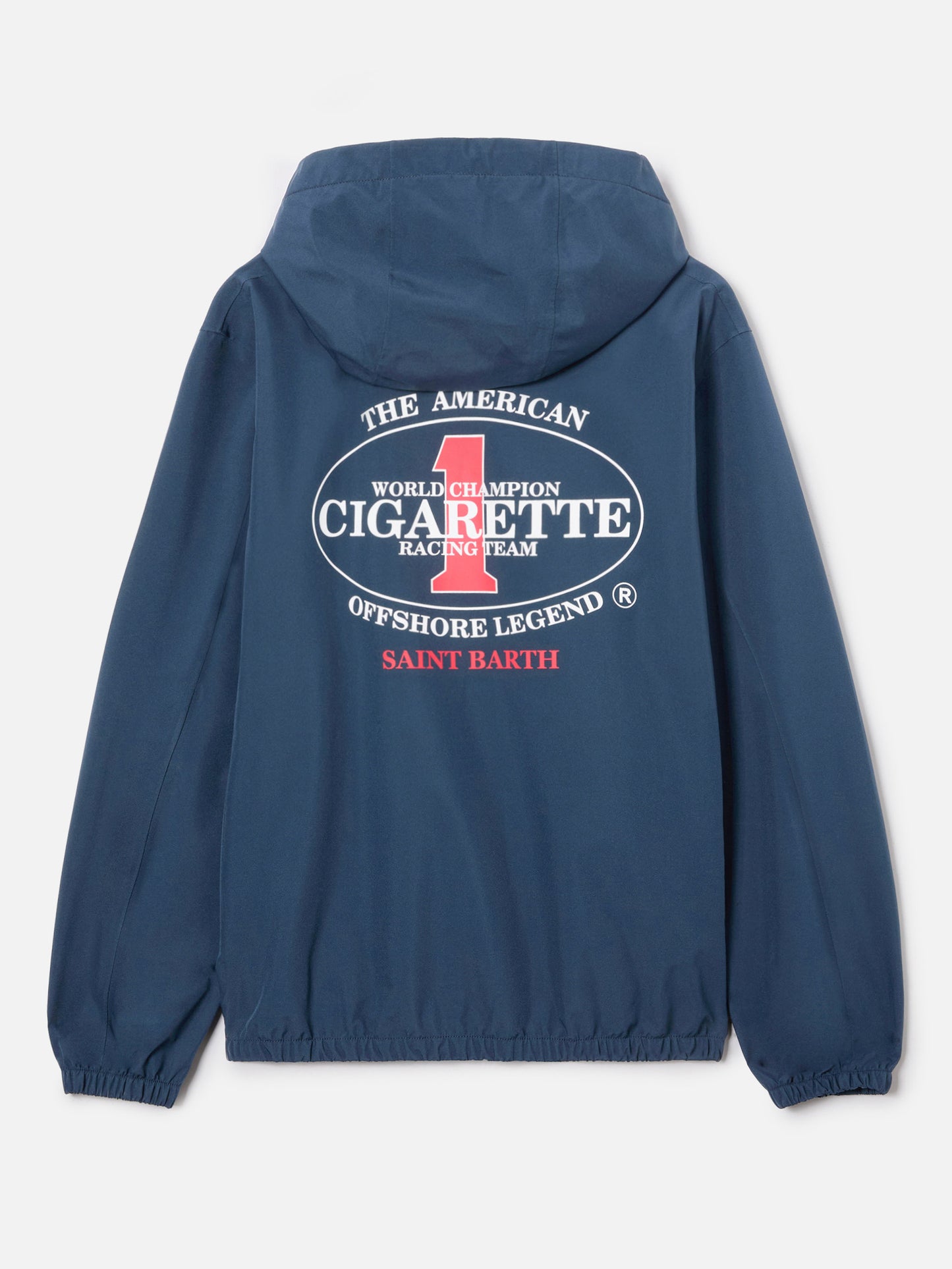 Giacca Pilot blu navy in tessuto tecnico con stampa Cigarette | Special Edition