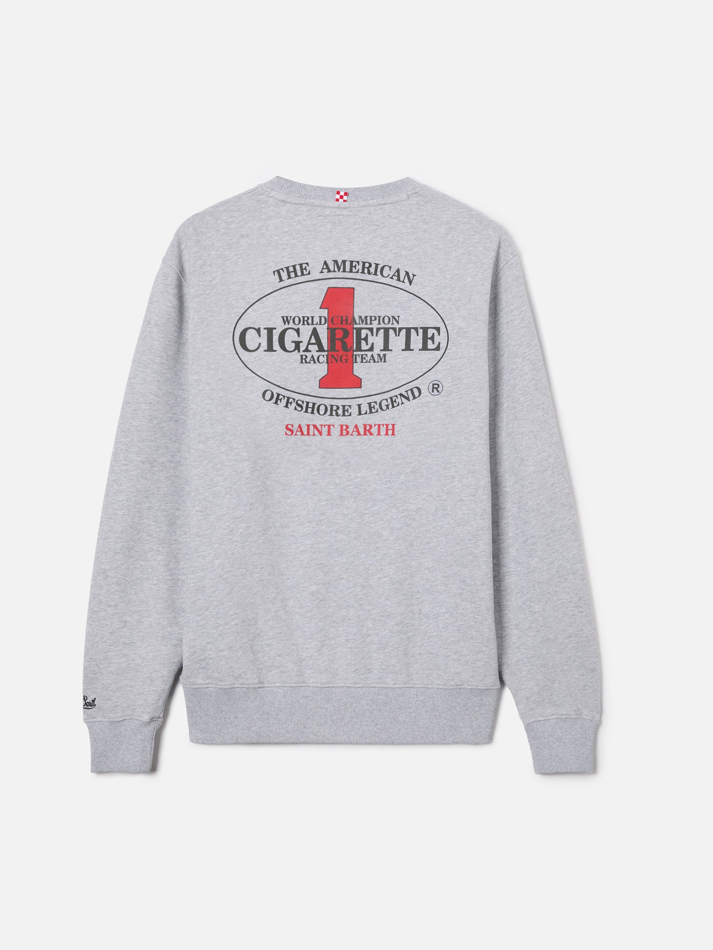 Sudadera gris de cuello redondo Ponza con estampado Cigarette | Special Edition