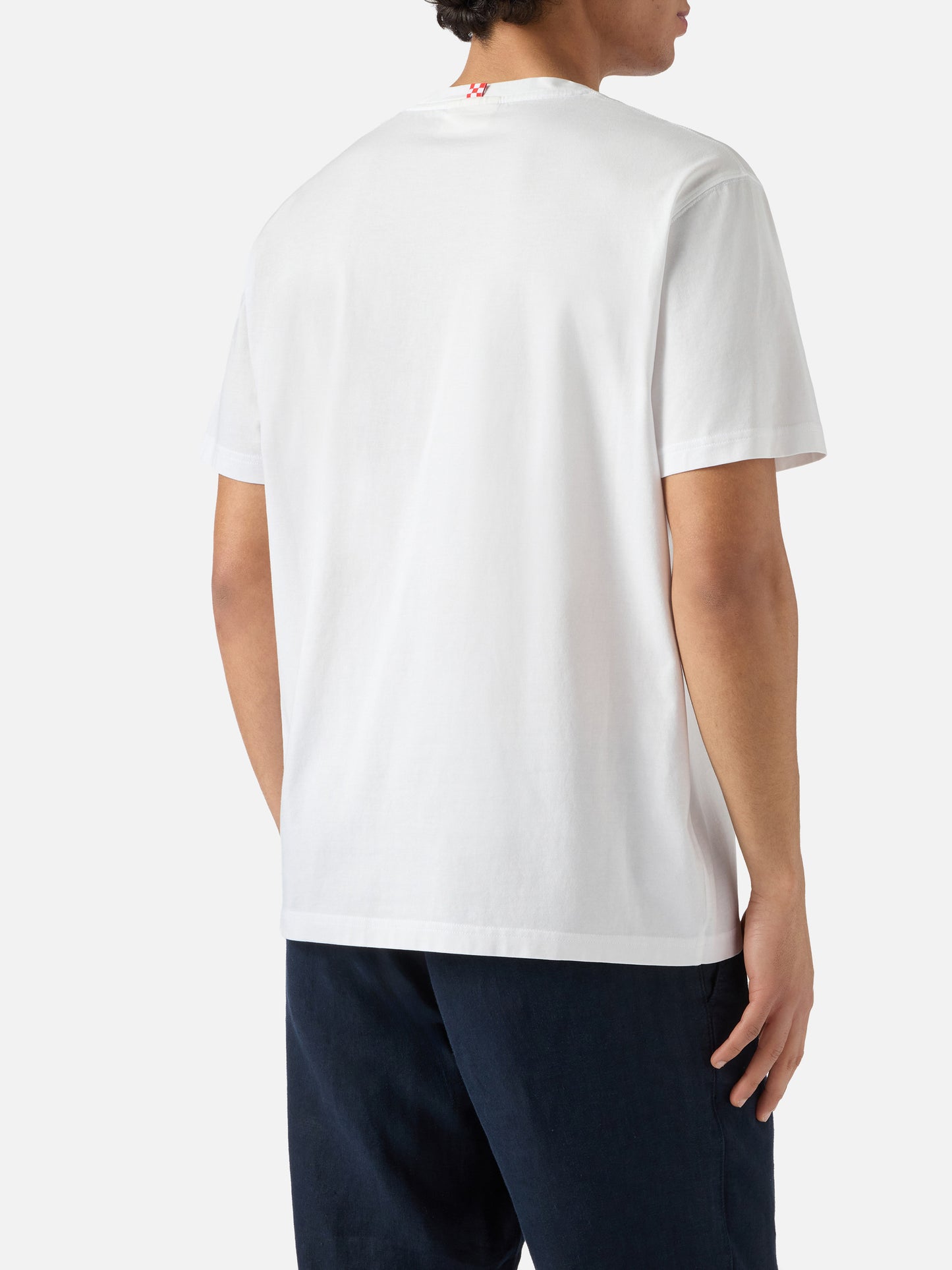 White Portofino T-shirt with Sboccio Con La Primavera embroidery