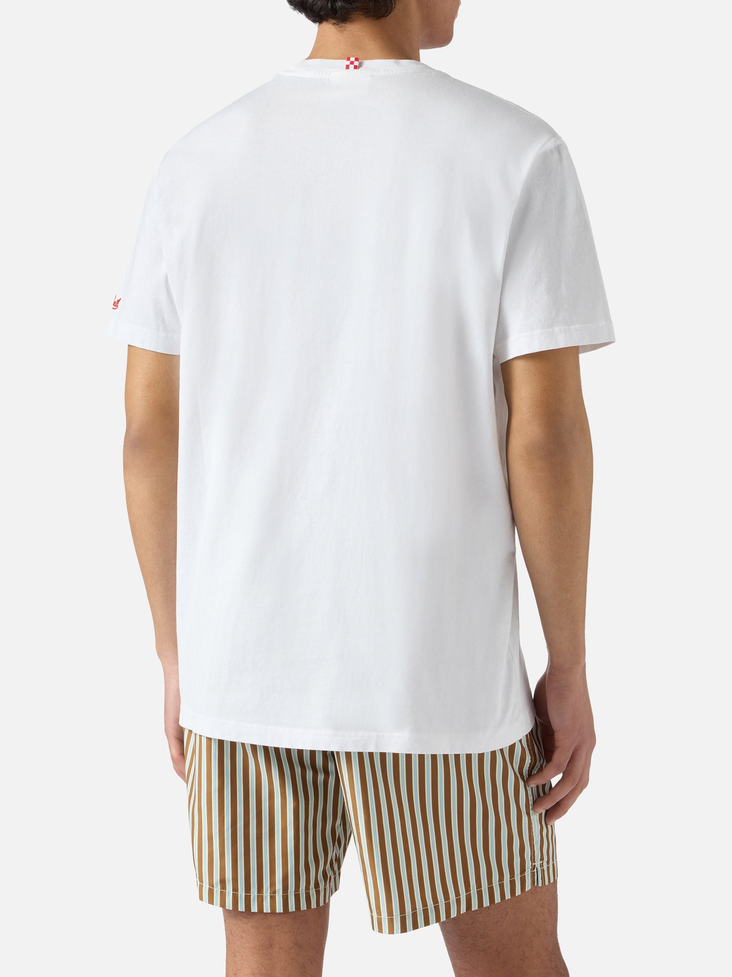 White Portofino T-shirt with Domani Gozzetto? embroidery