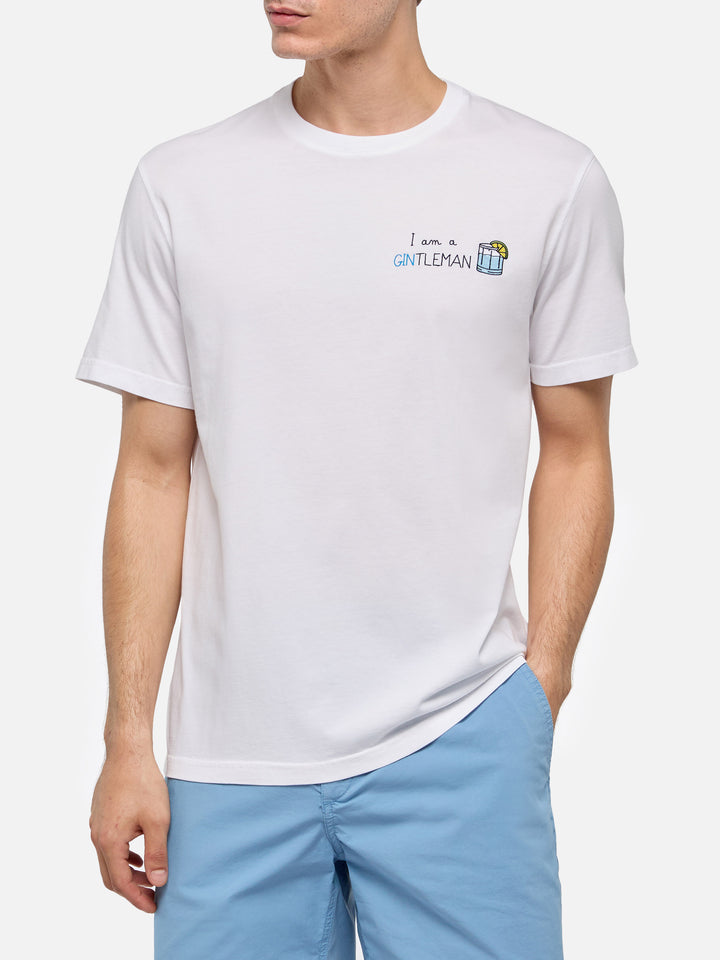 Classic fit cotton jersey t-shirt Portofino with I am a GINtleman embroidery - MC2 Saint Barth
